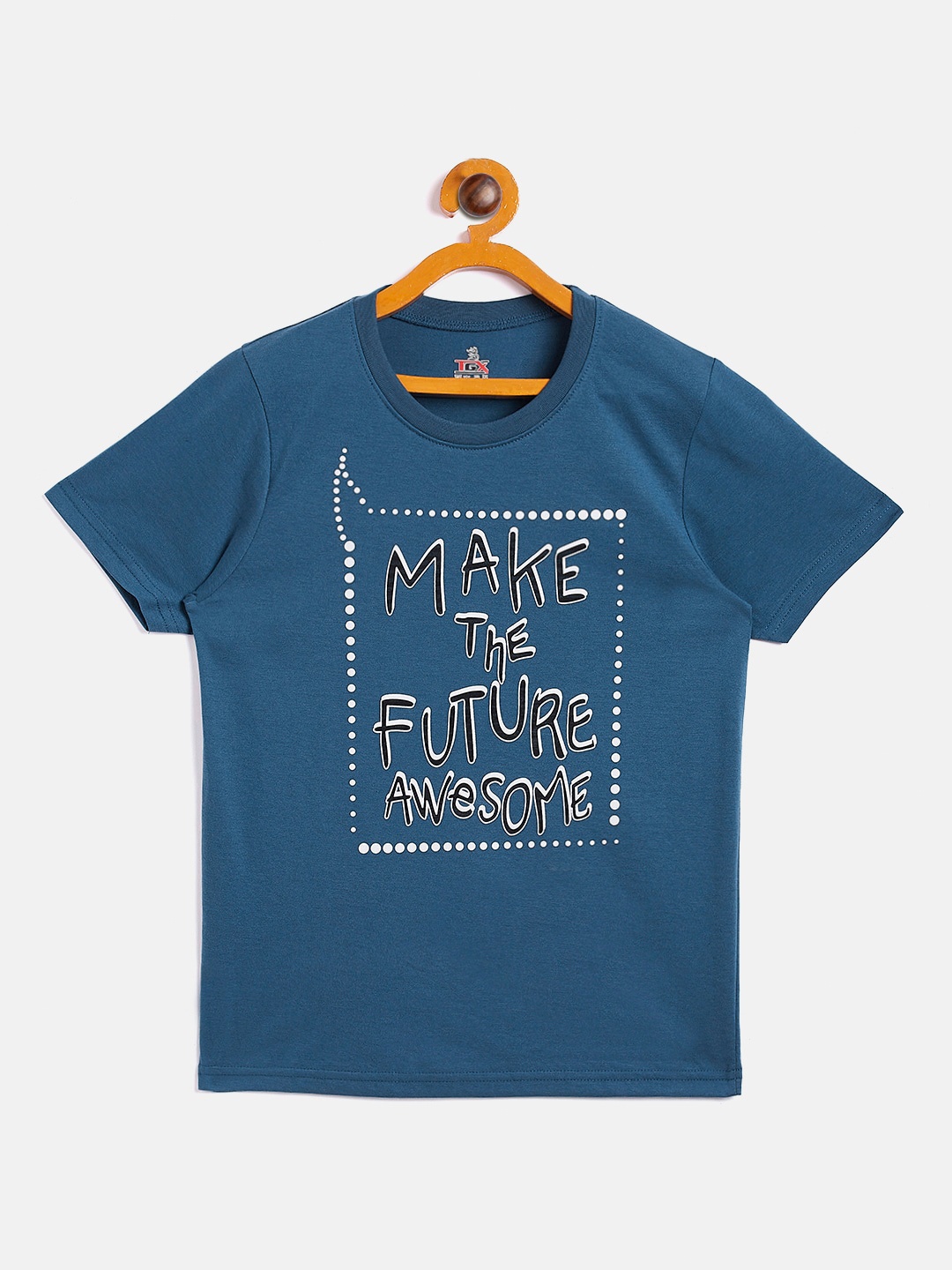 

TGX Boys Navy Blue Typography Printed T-shirt