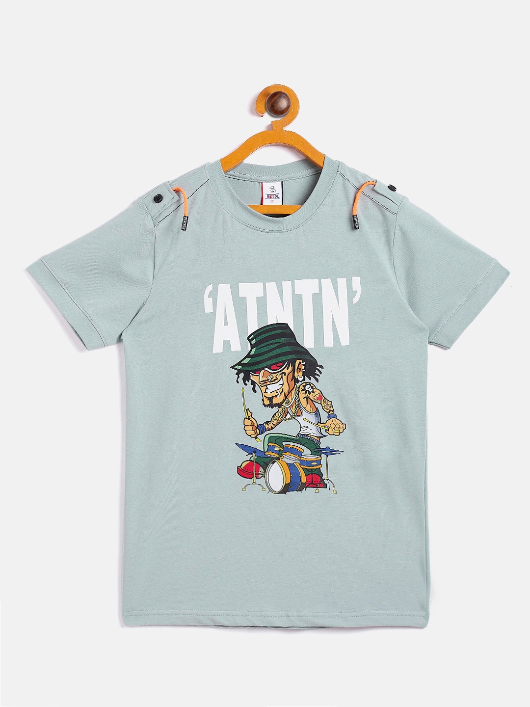 TGX Boys Grey Typography Printed T-shirt