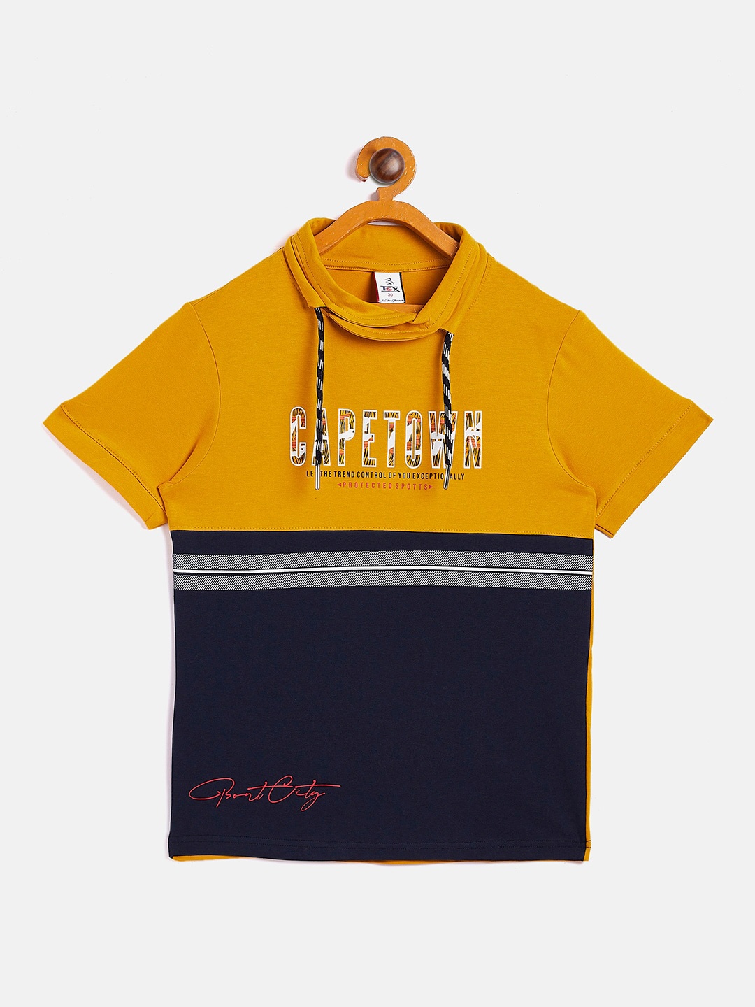 

TGX Boys Mustard Yellow Striped T-shirt
