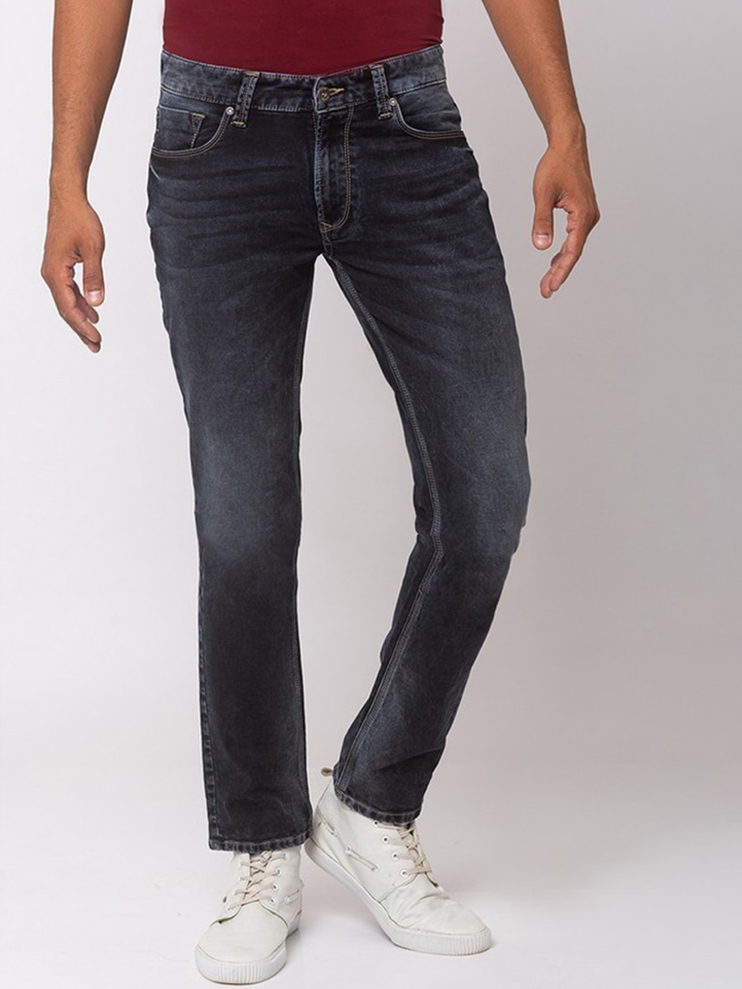 

SPYKAR Men Black Rovers Regular Fit Light Fade Jeans