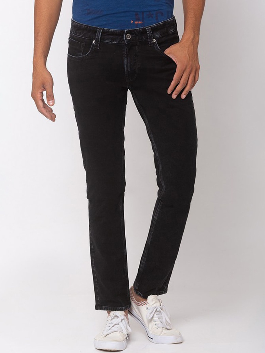 

SPYKAR Men Black Slim Fit Low-Rise Jeans