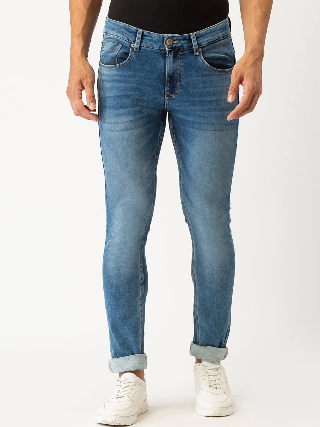 

SPYKAR Men Blue Slim Fit Low-Rise Heavy Fade Jeans