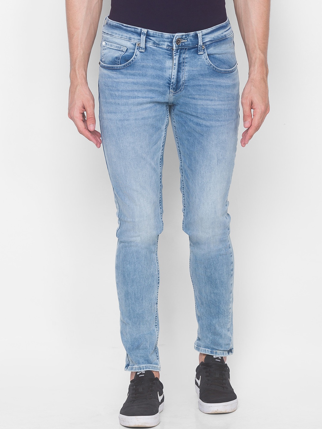 

SPYKAR Men Blue Slim Fit Low-Rise Heavy Fade Jeans