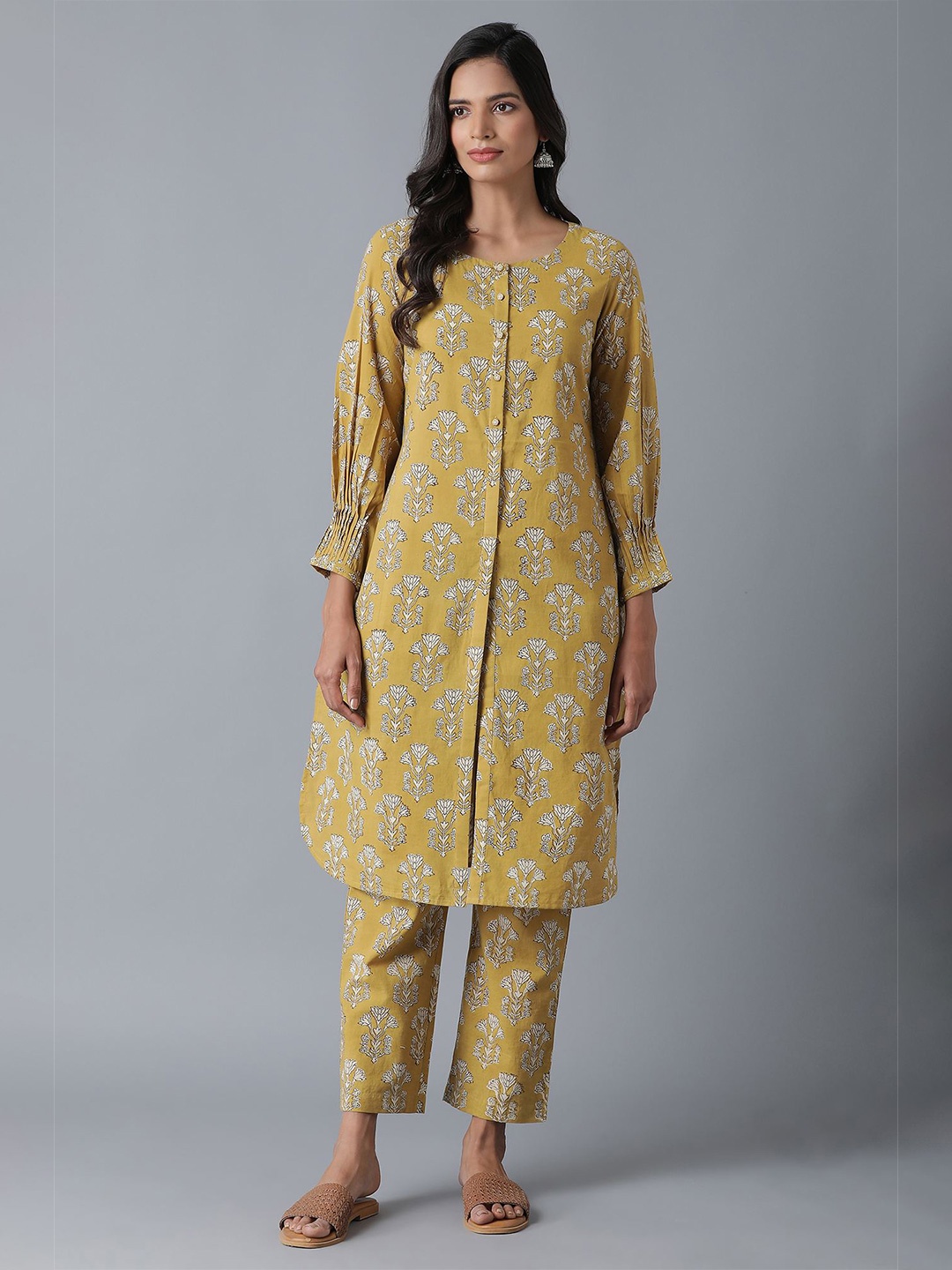 

W The Folksong Collection - Multicoloured Floral Printed Kurta with Trousers, Multi