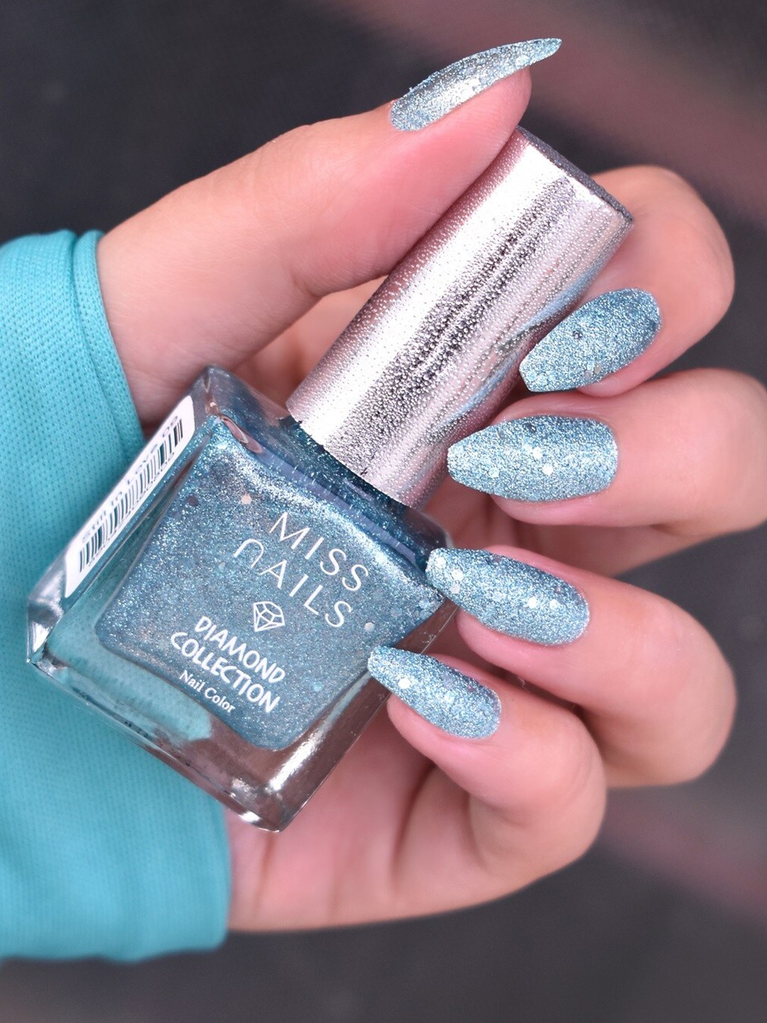 

MISS NAILS Diamond Collection Vegan & Long Lasting Nail Polish - Still in Love 12, Teal