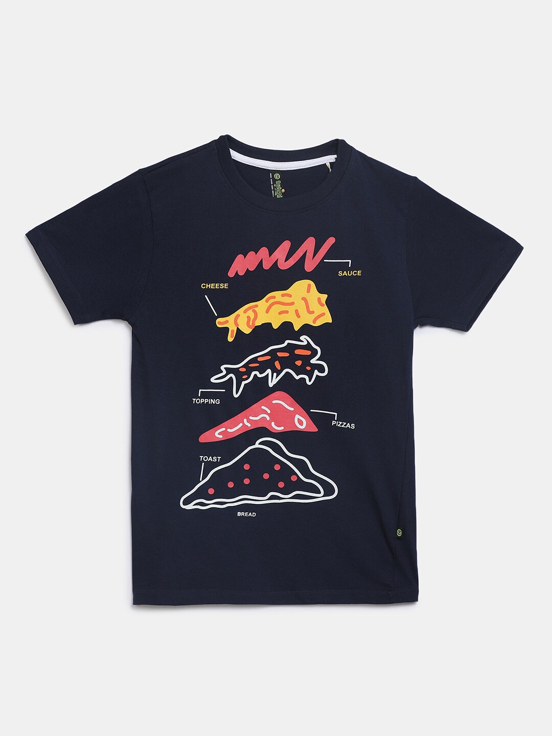 

V-Mart Kids Navy Blue Printed Cotton T-shirt