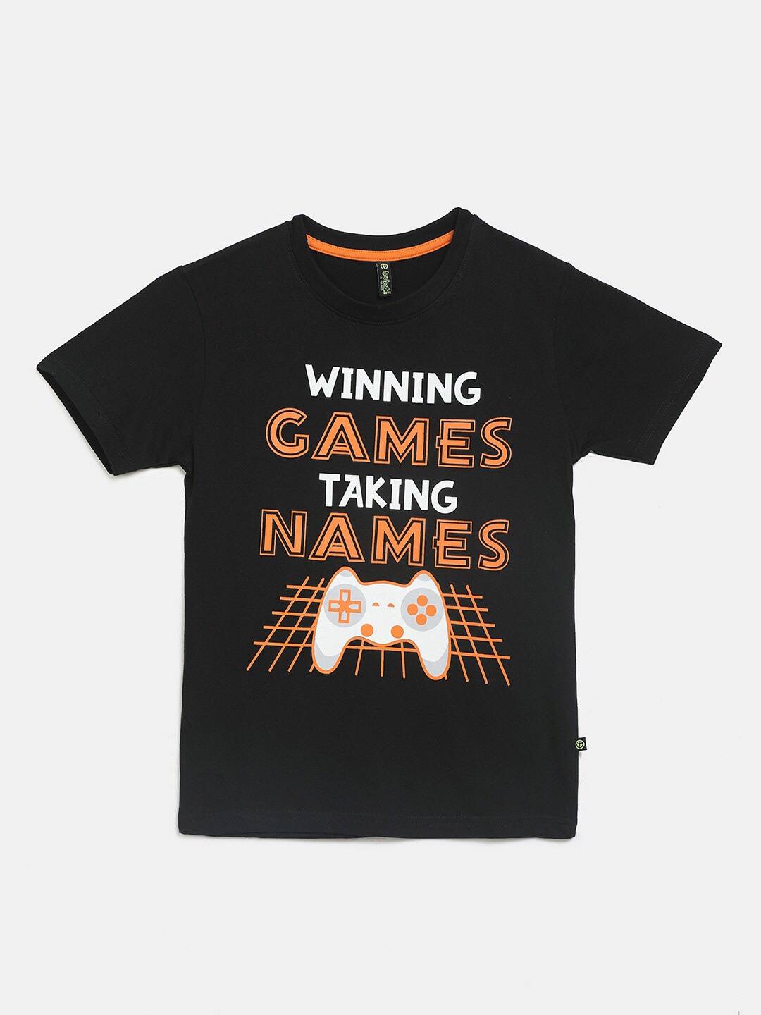 

V-Mart Kids Black Printed T-shirt