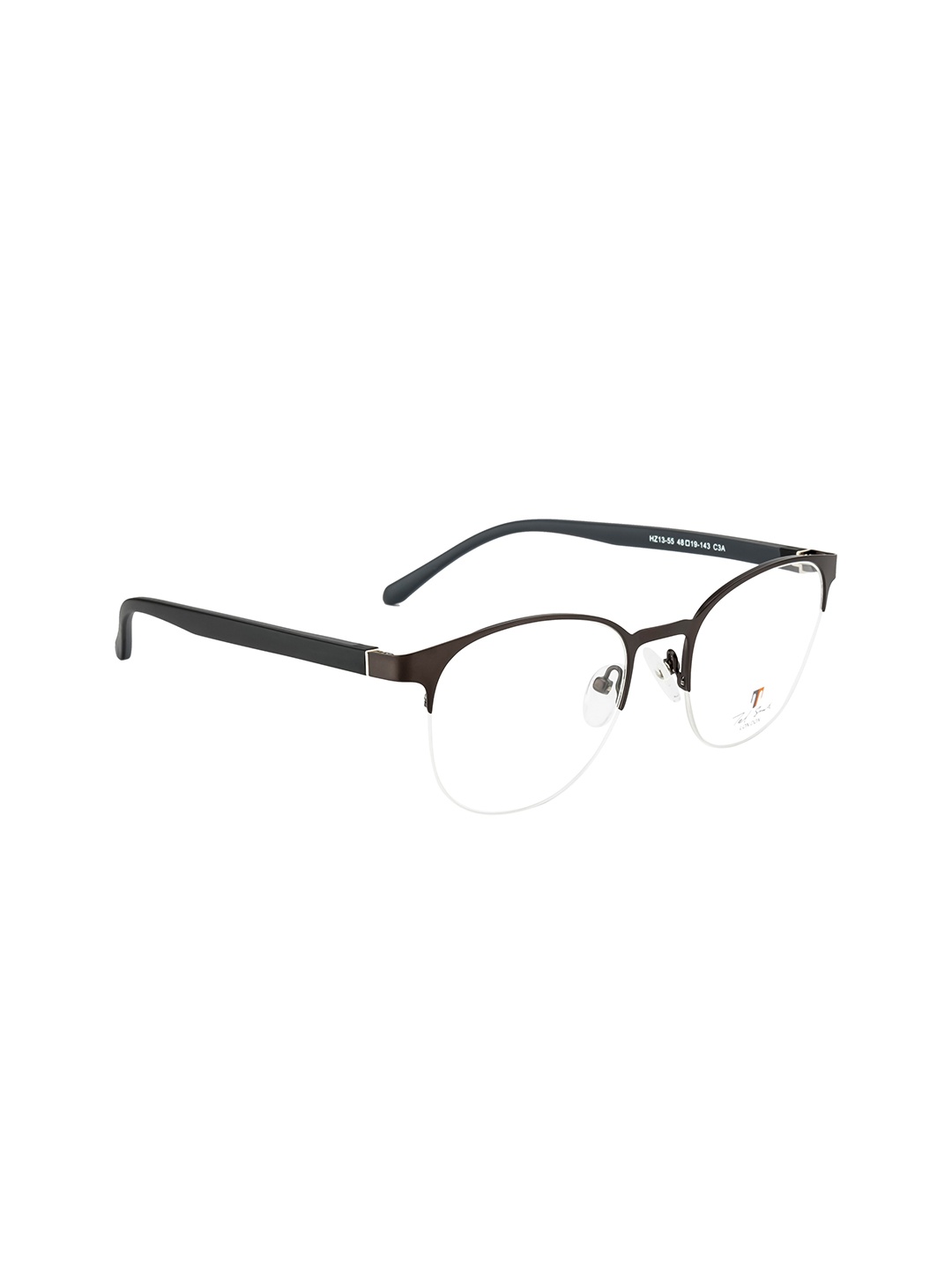 

Ted Smith Unisex Brown & Black Half Rim Round Frames