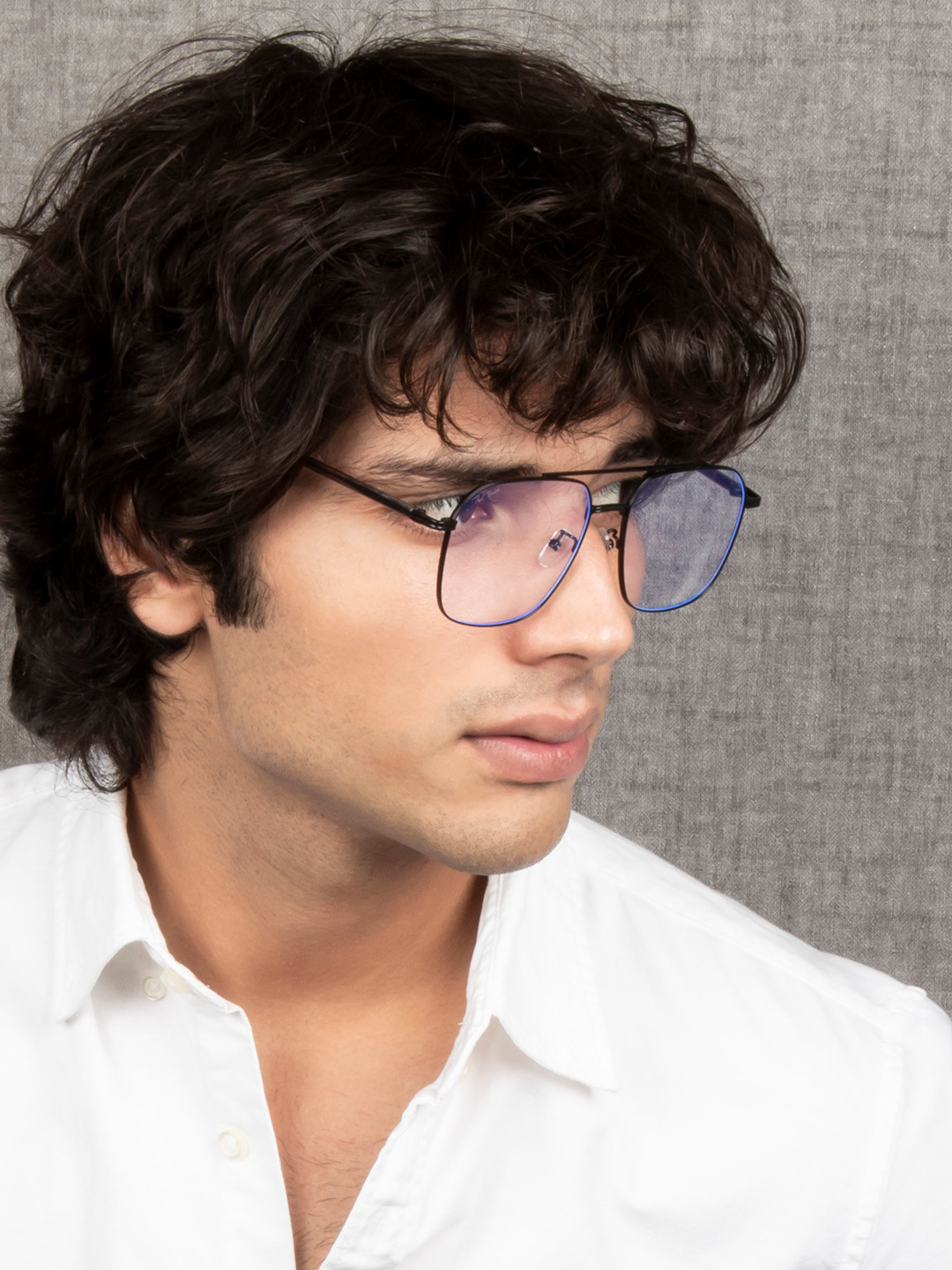 

Ted Smith Unisex Black Full Rim Aviator Frames Eyeglasses
