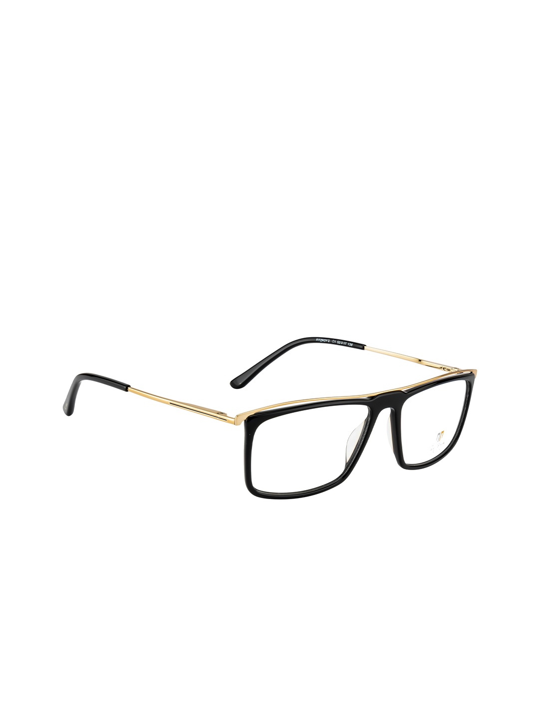 

Ted Smith Unisex Black & Gold-Toned Full Rim Rectangle Frames Eyeglasses