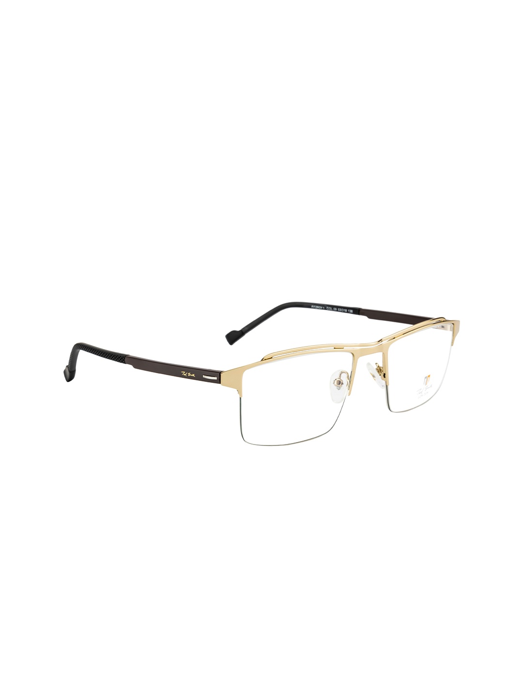

Ted Smith Unisex Gold-Toned & Black Half Rim Square Frames