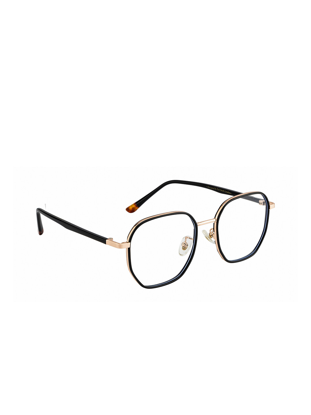 

Ted Smith Unisex Gold-Toned & Black Full Rim Oversized Frames Eyeglasses