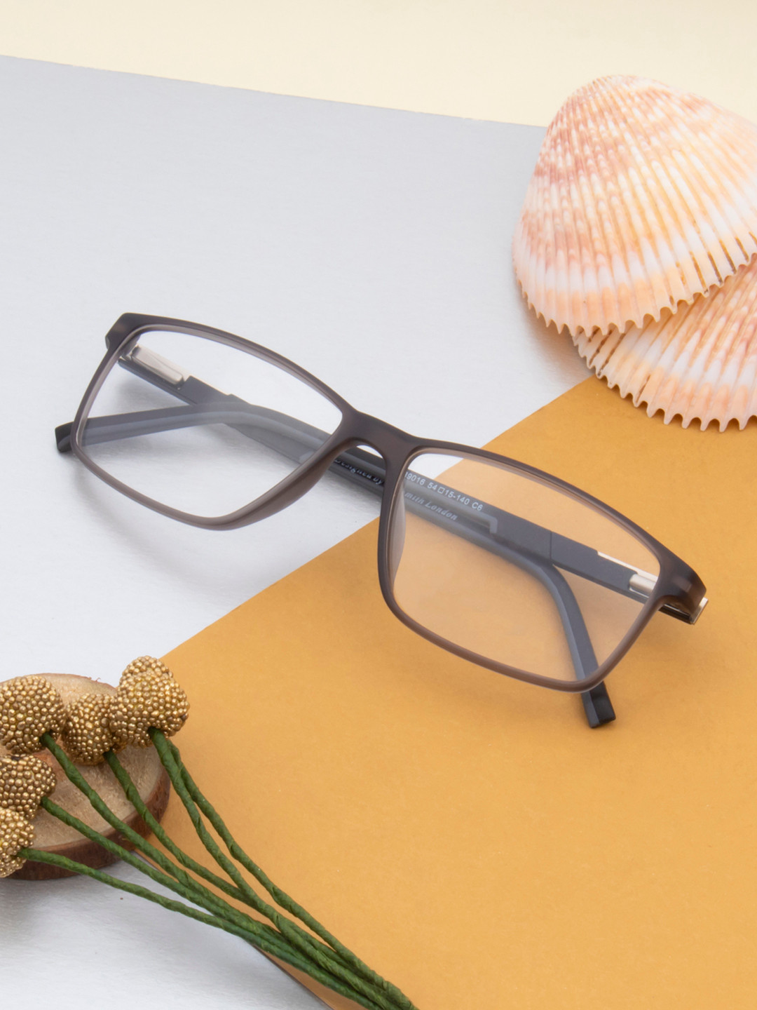 

Ted Smith Unisex Grey Full Rim Wayfarer Frames Eyeglasses