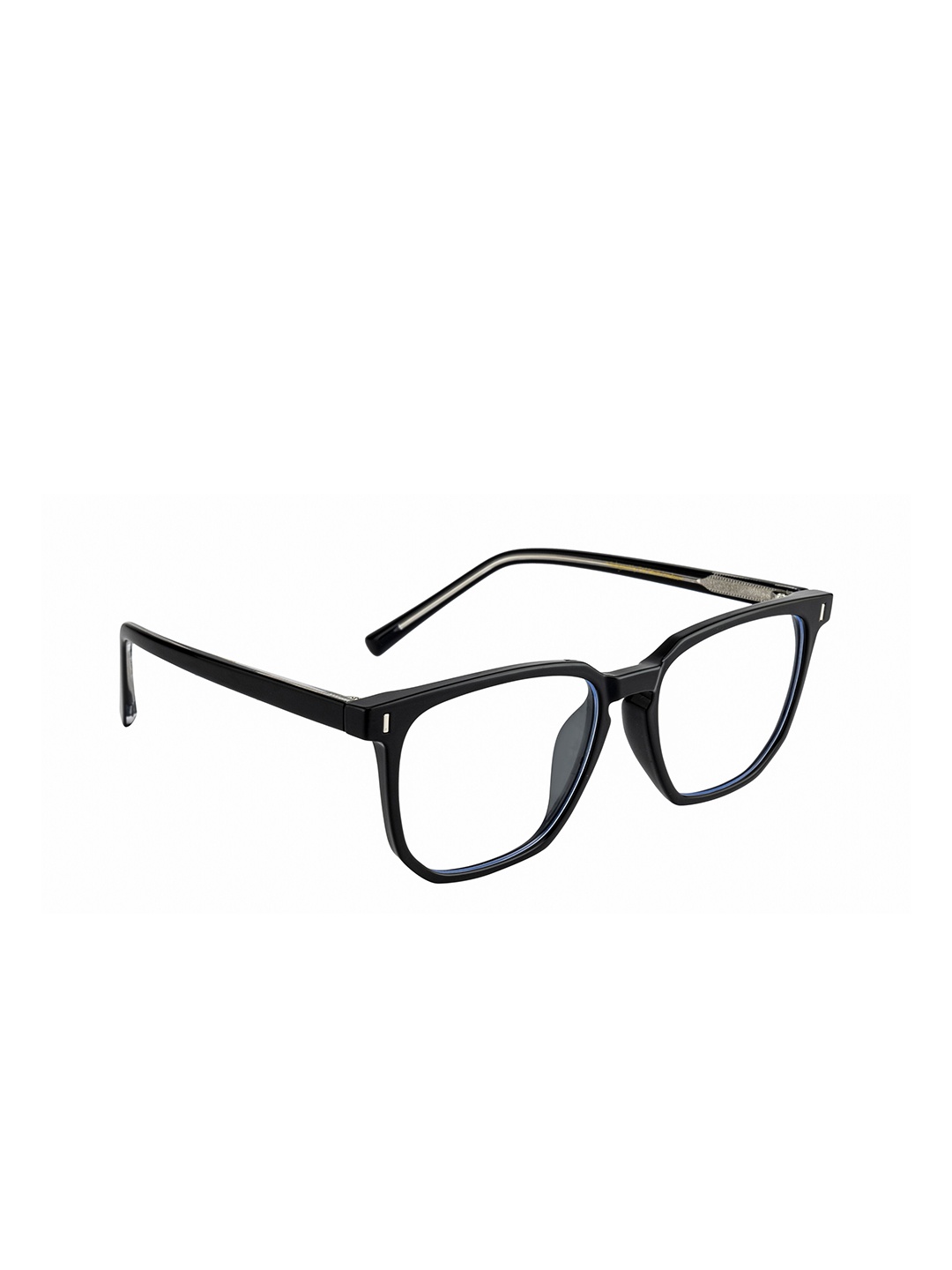 

Ted Smith Unisex Black & Transparent Full Rim Wayfarer Frames