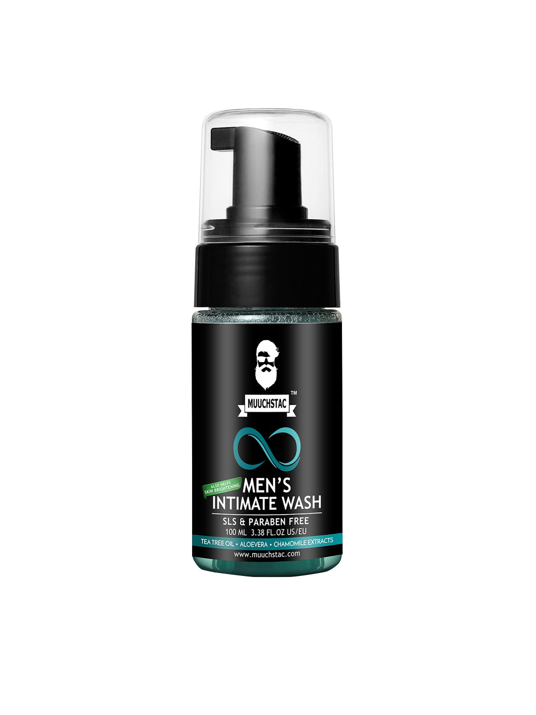 

MUUCHSTAC Men Intimate Wash with Aloevera & Chamomile Extract 100 ml, Black