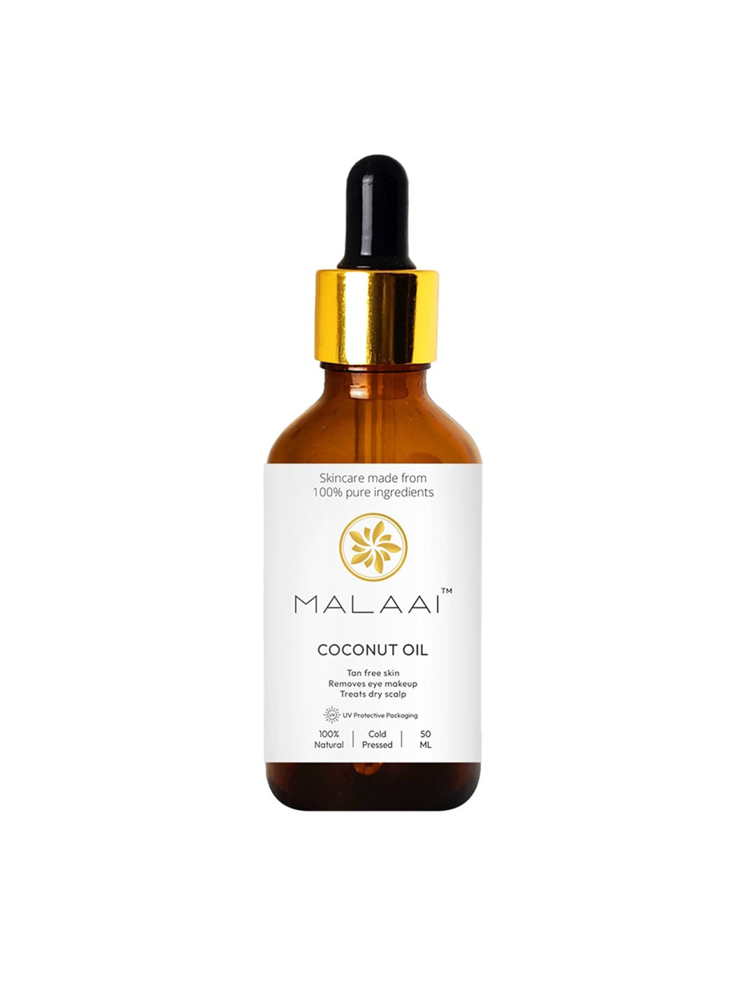 

MALAAI Cold Pressed Coconut Natural Oil - 50ml, White