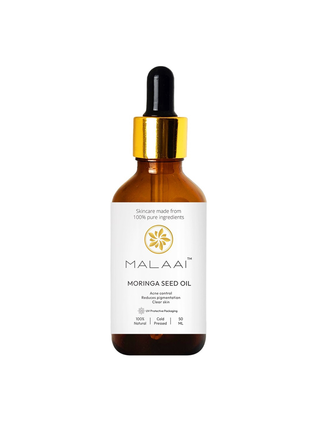 

MALAAI 100% Natural Cold-Pressed Moringa Seed Oil - 50 ml, White