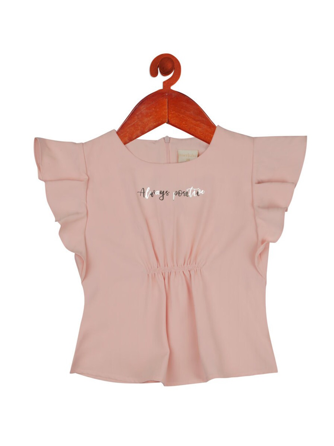 

Tiny Girl Girls Peach-Coloured Solid Top