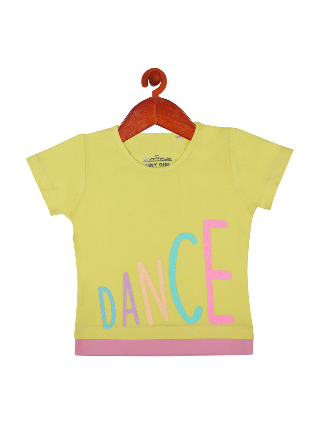 

Tiny Girl Yellow Typography Print Top