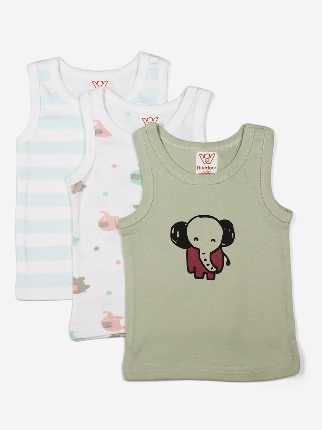 

RIKIDOOS Kids 3 Printed Oversized T-shirt, White