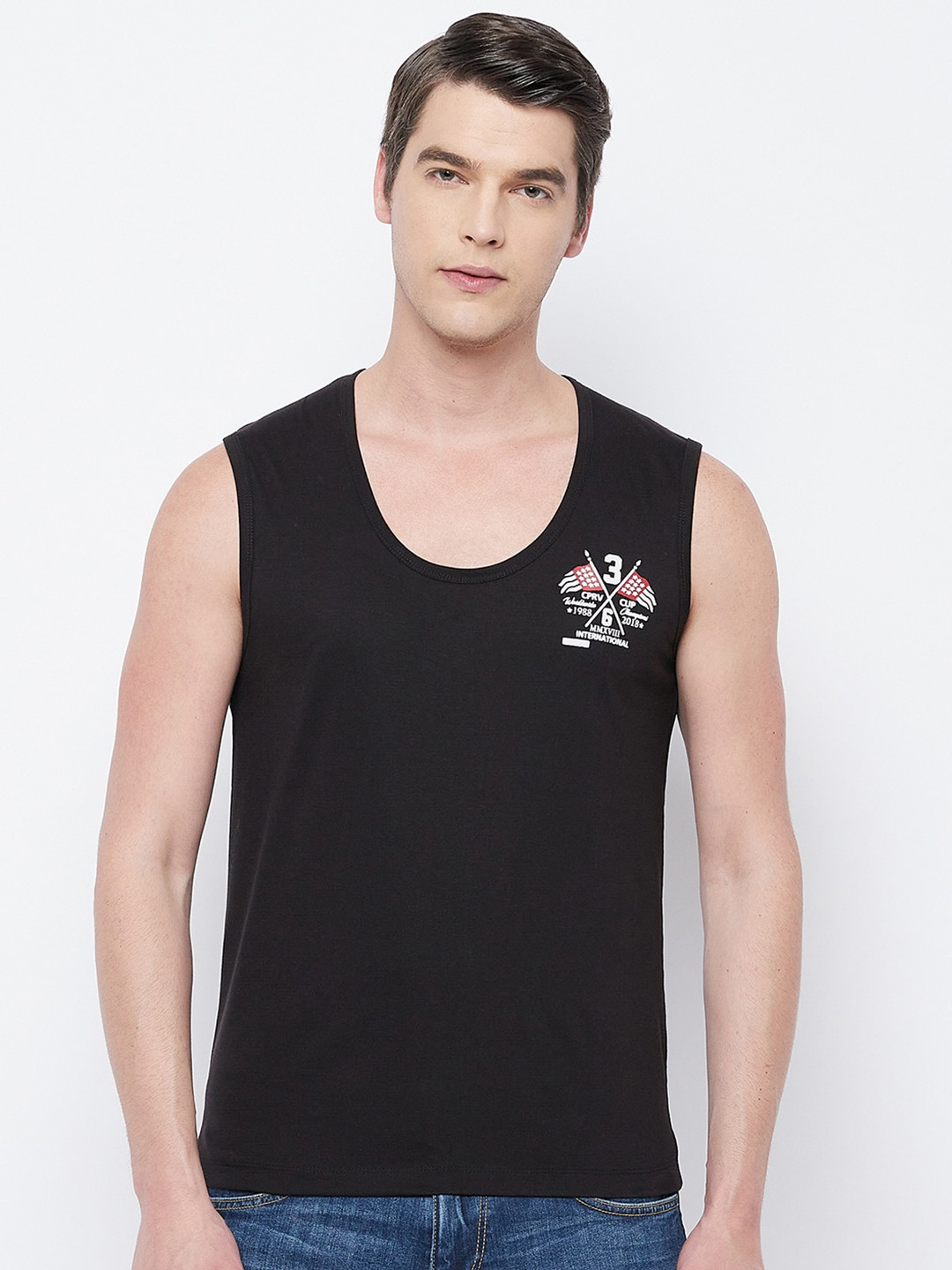 

Adobe Men Black Cotton T-shirt