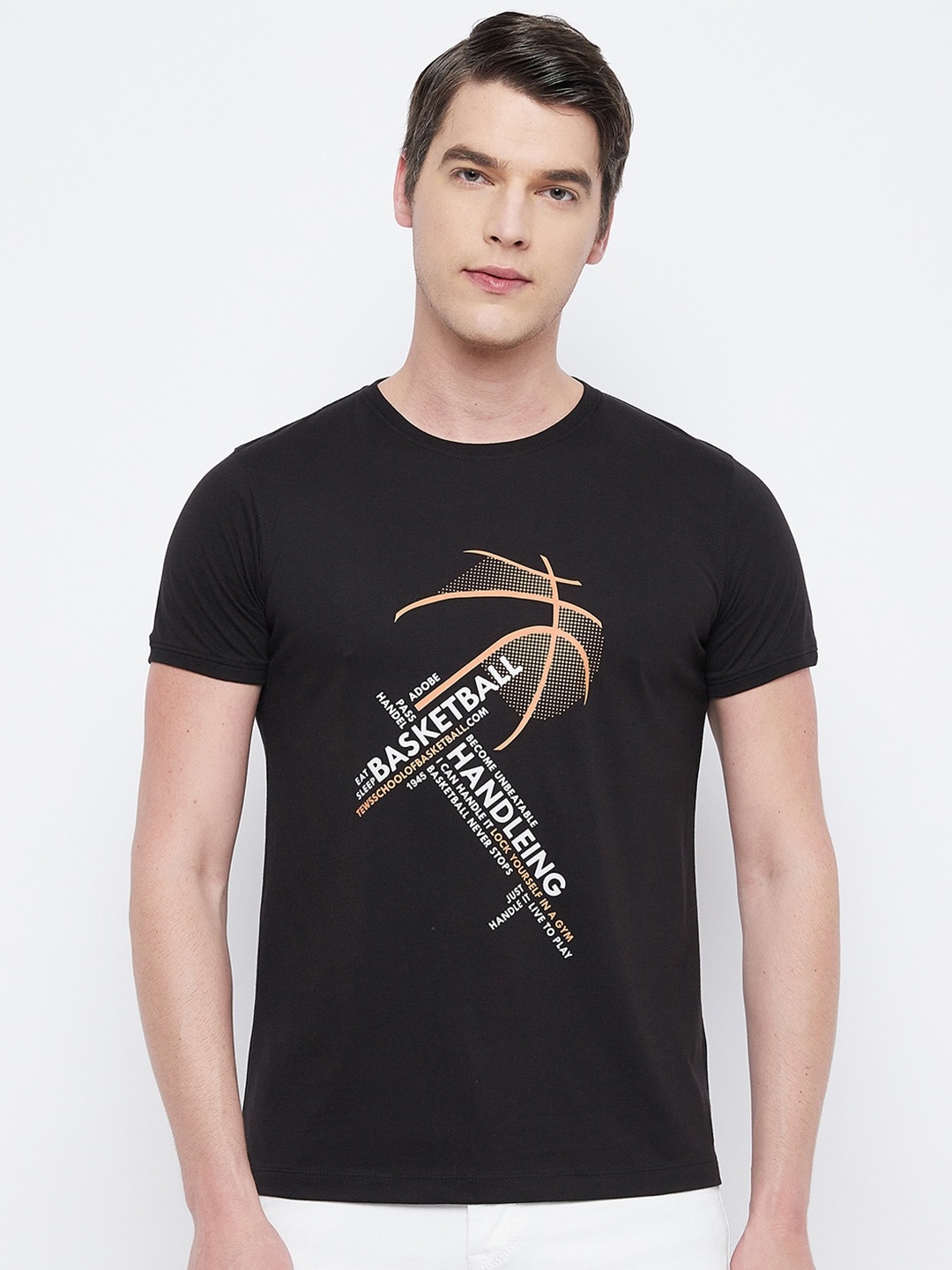 

Adobe Men Black Printed T-shirt