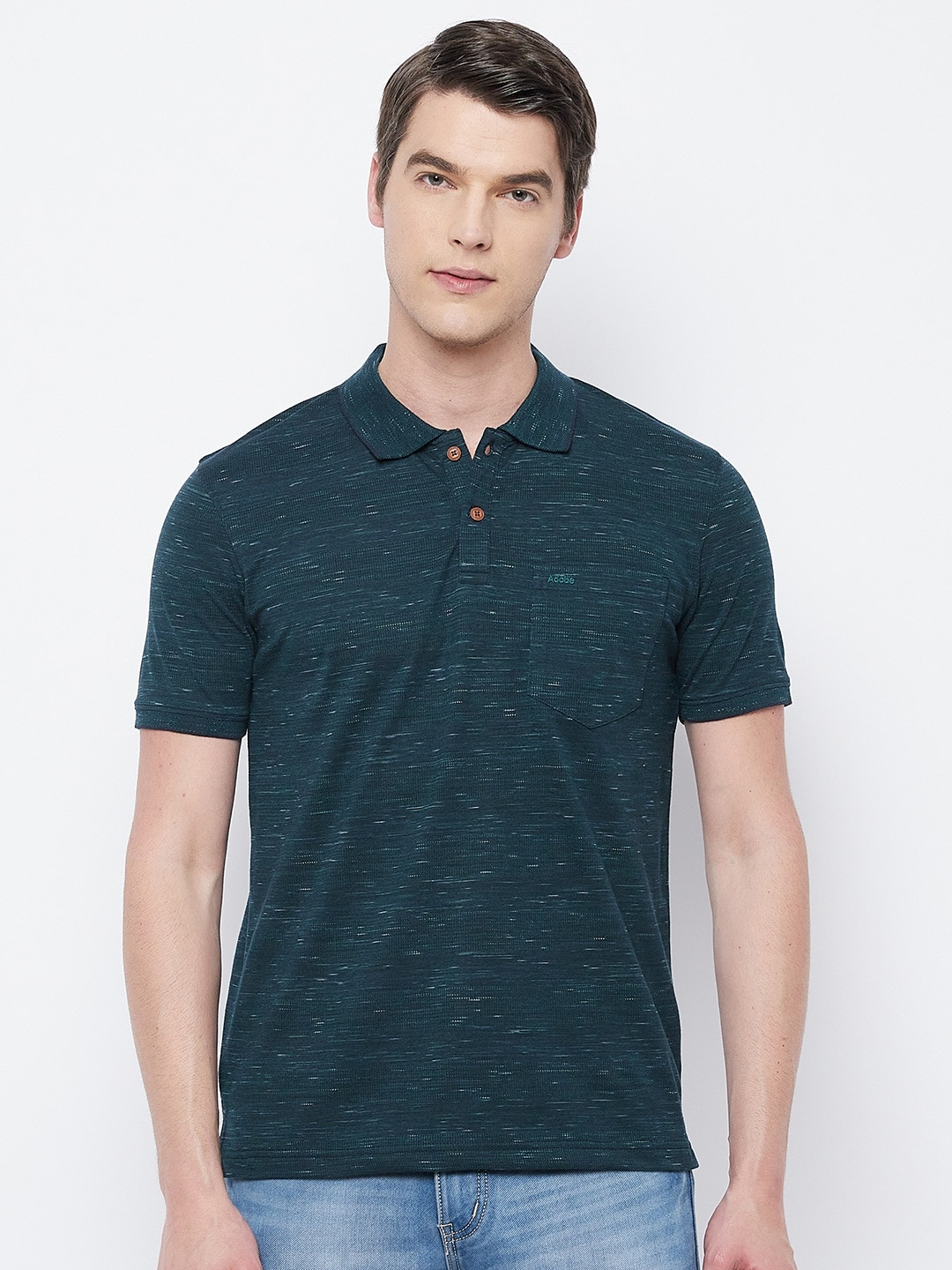 

Adobe Men Green Polo Collar T-shirt
