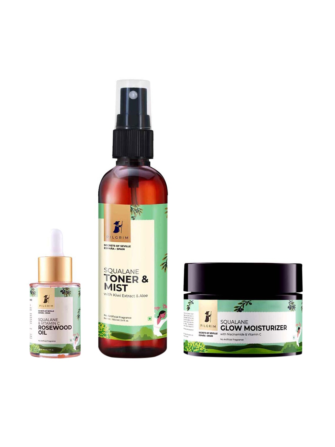 

Pilgrim Secrets of Seville Squalane Gift Set, Green
