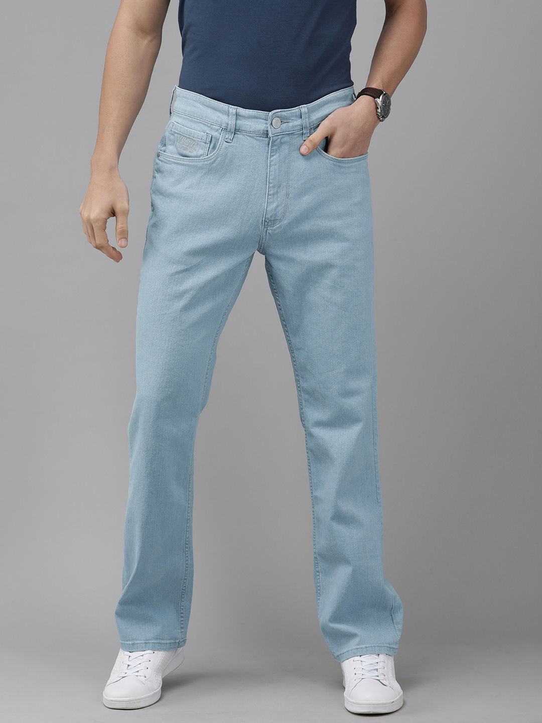 

U S Polo Assn Denim Co Men Blue Connor Bootcut Stretchable Jeans