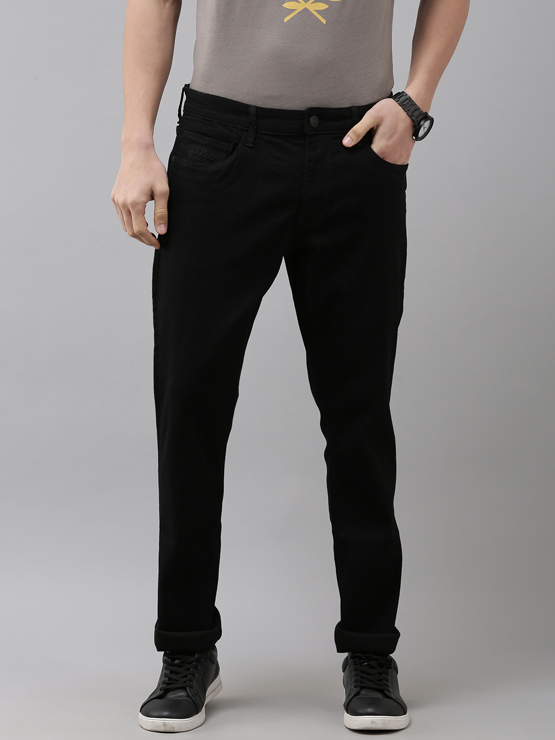 

U.S. Polo Assn. Denim Co. Denim Co Men Black Solid Slim Fit Stretchable Casual Jeans