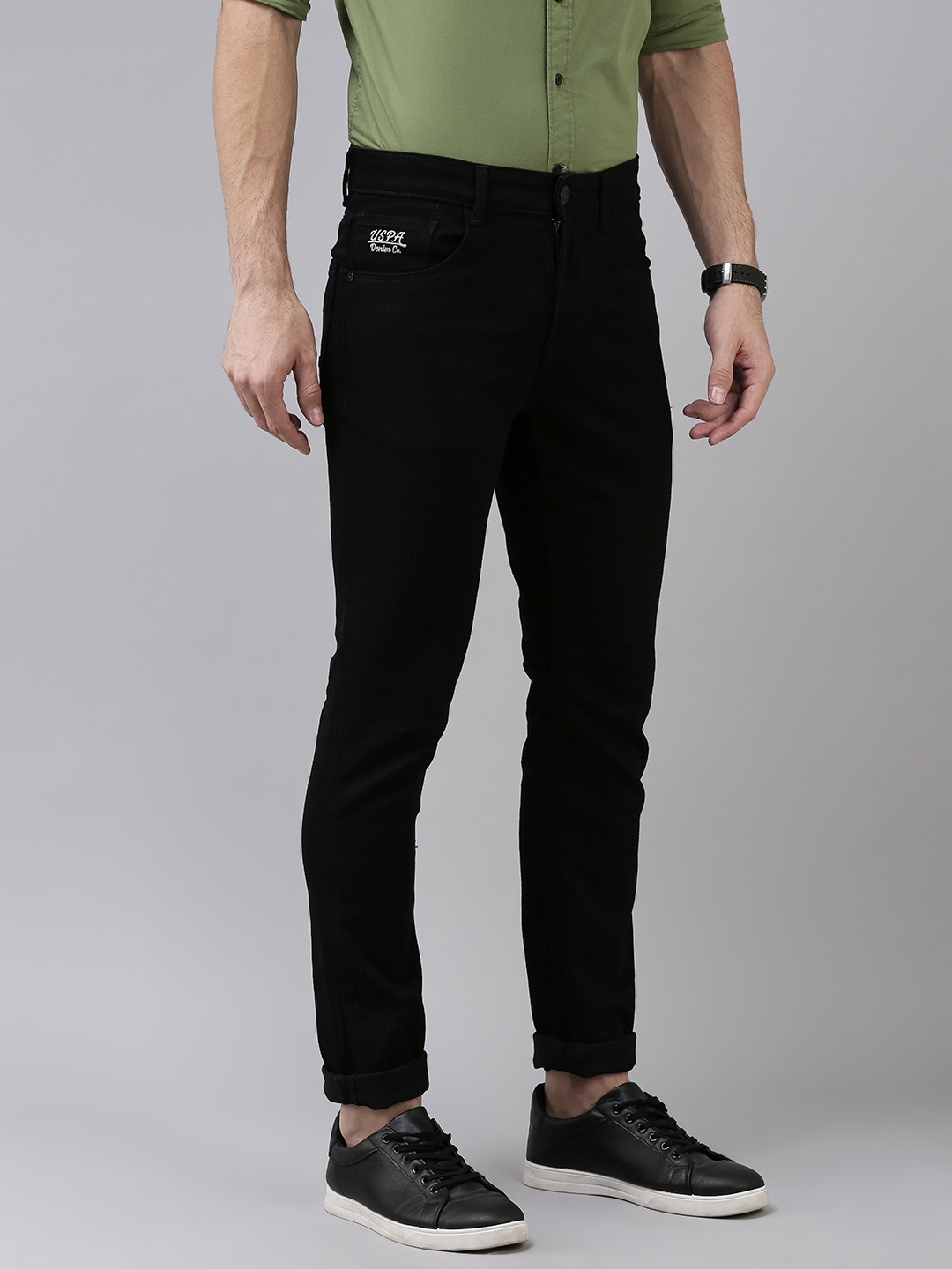 

U.S. Polo Assn. Denim Co. Men Black Brandon Slim Tapered Fit Stretchable Jeans