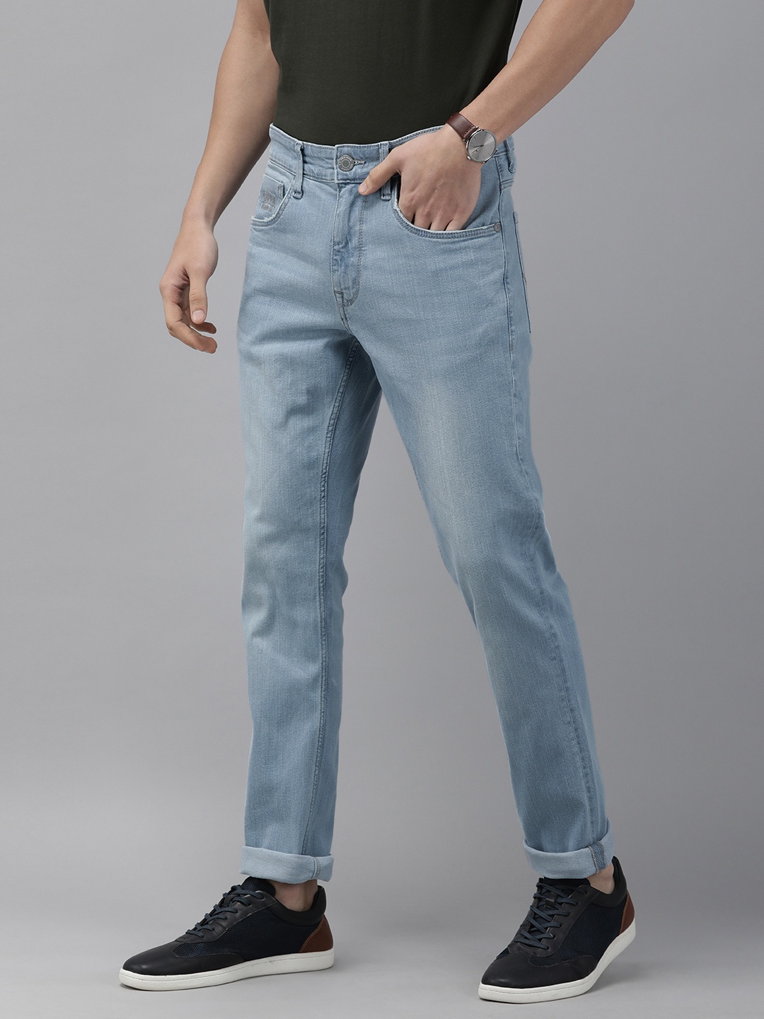 

U S Polo Assn Denim Co Men Blue Slim Fit Mid-Rise Light Fade Stretchable Jeans