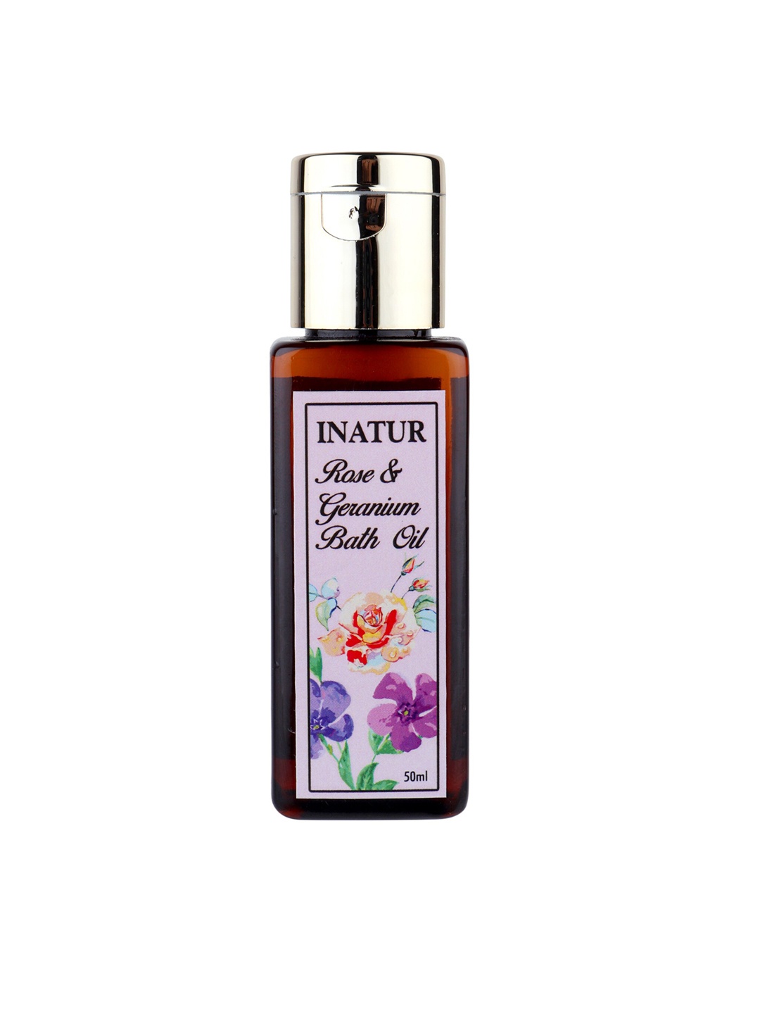 

Inatur Rose & Geranium Bath Oil - 50ml, Brown