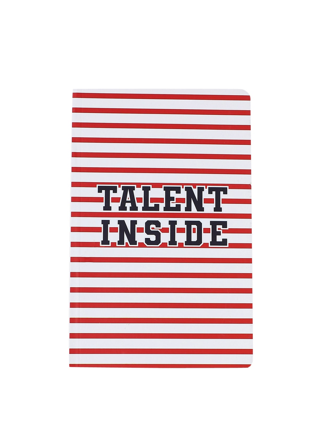 

Bewakoof White & Red Striped Notebook