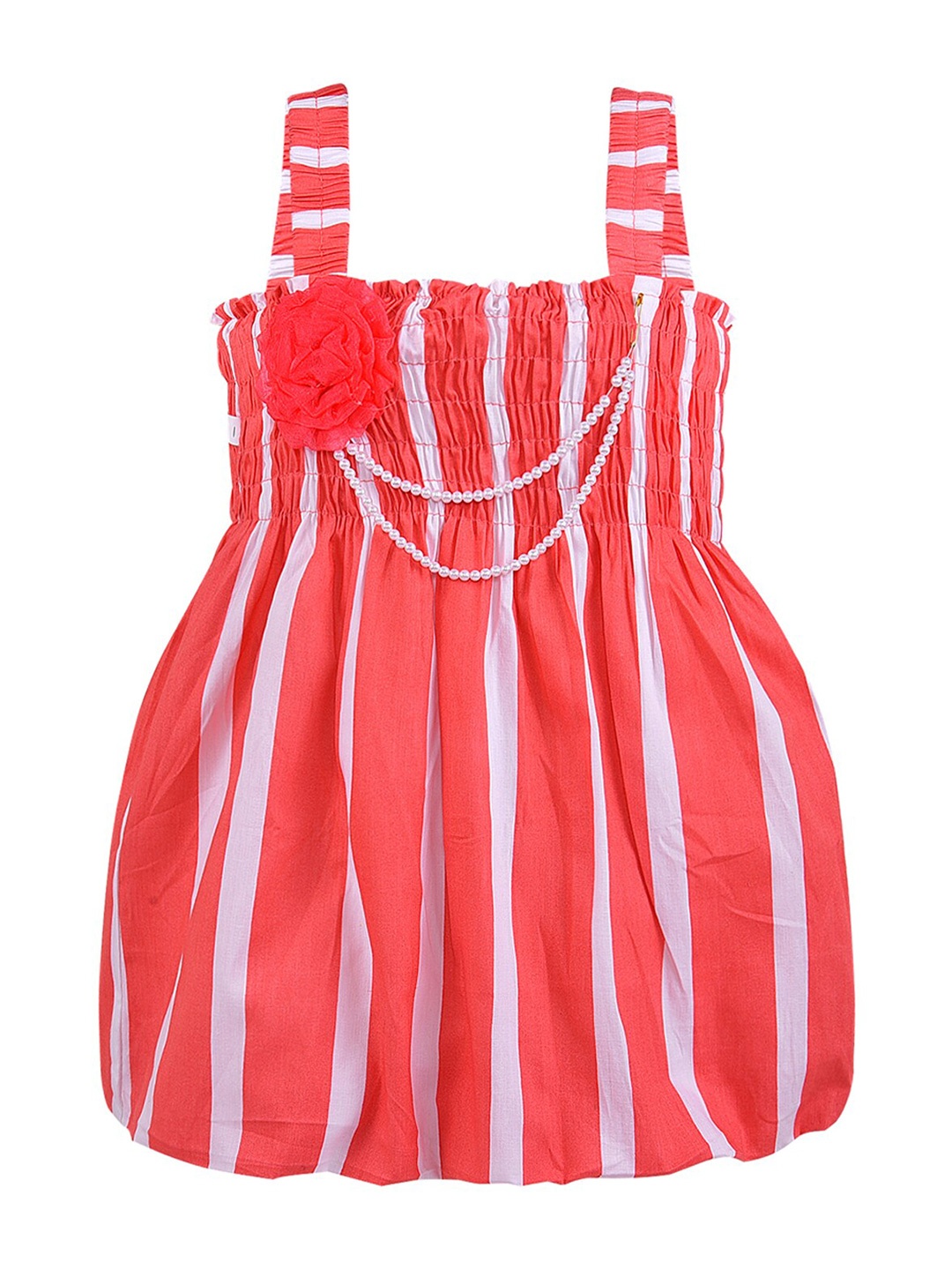 

Wish Karo Girls Red & White Striped A-Line Dress