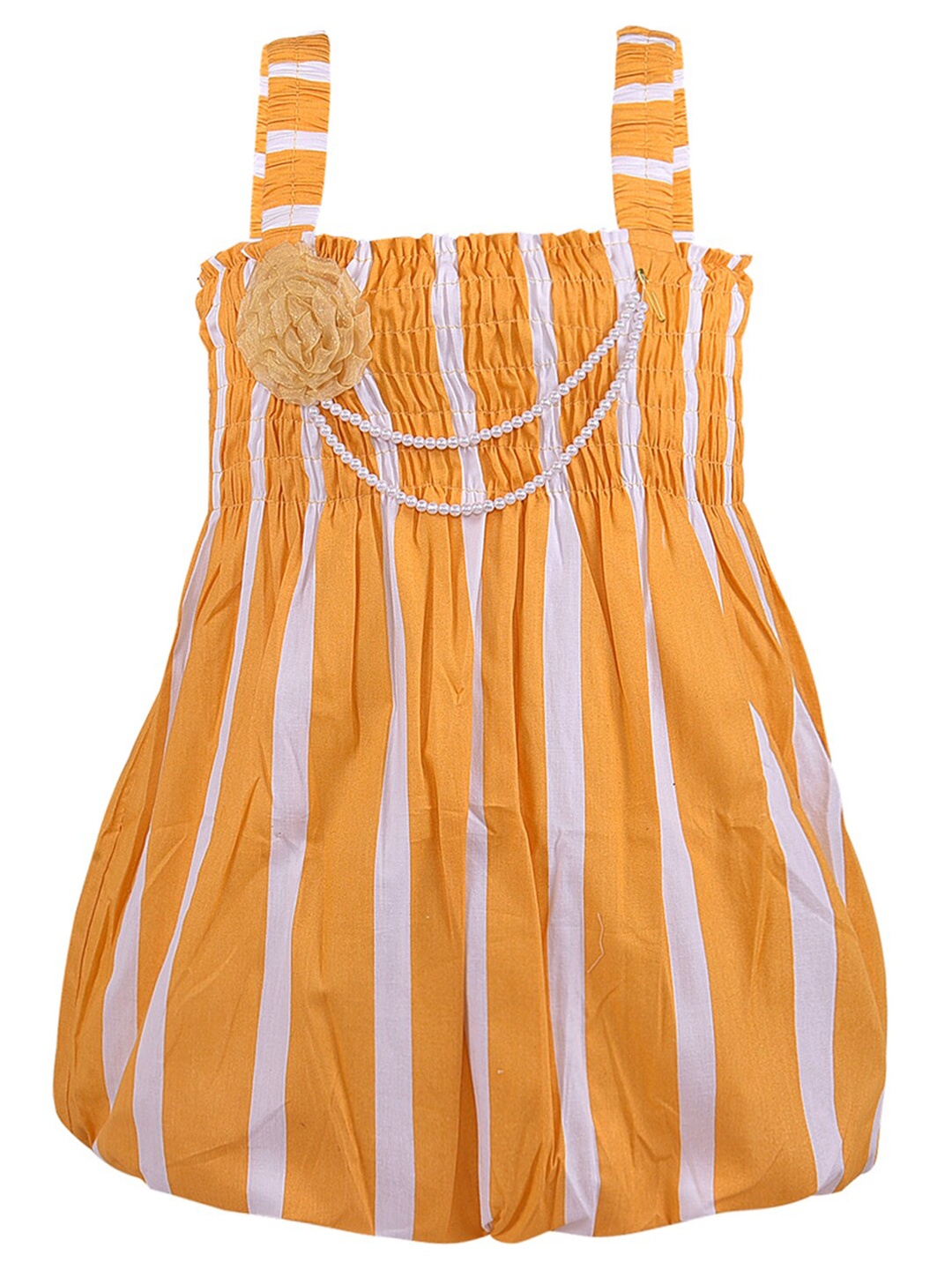 

Wish Karo Girls Yellow & White Striped A-Line Dress