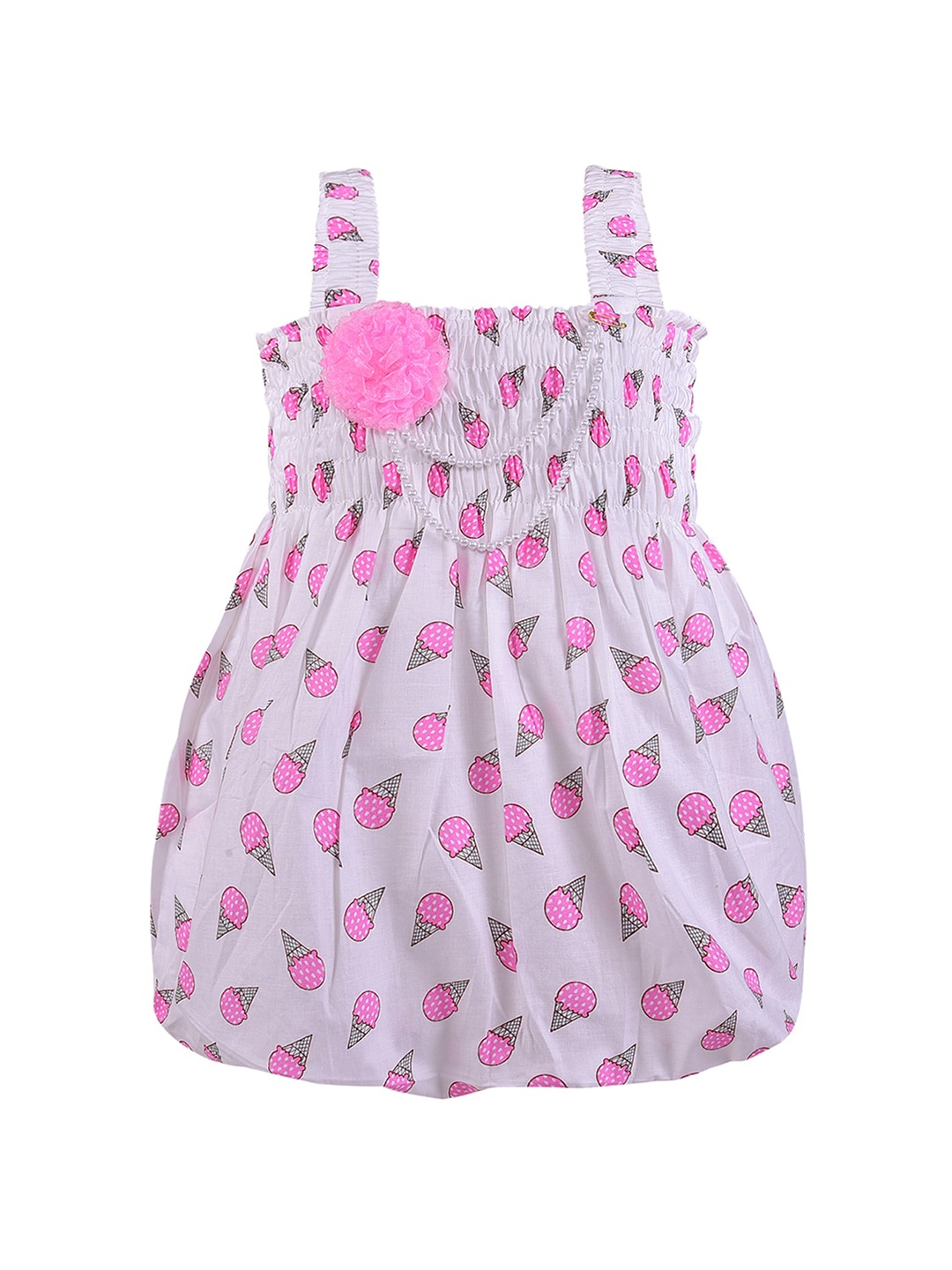 

Wish Karo Pink & White Printed A-Line Dress