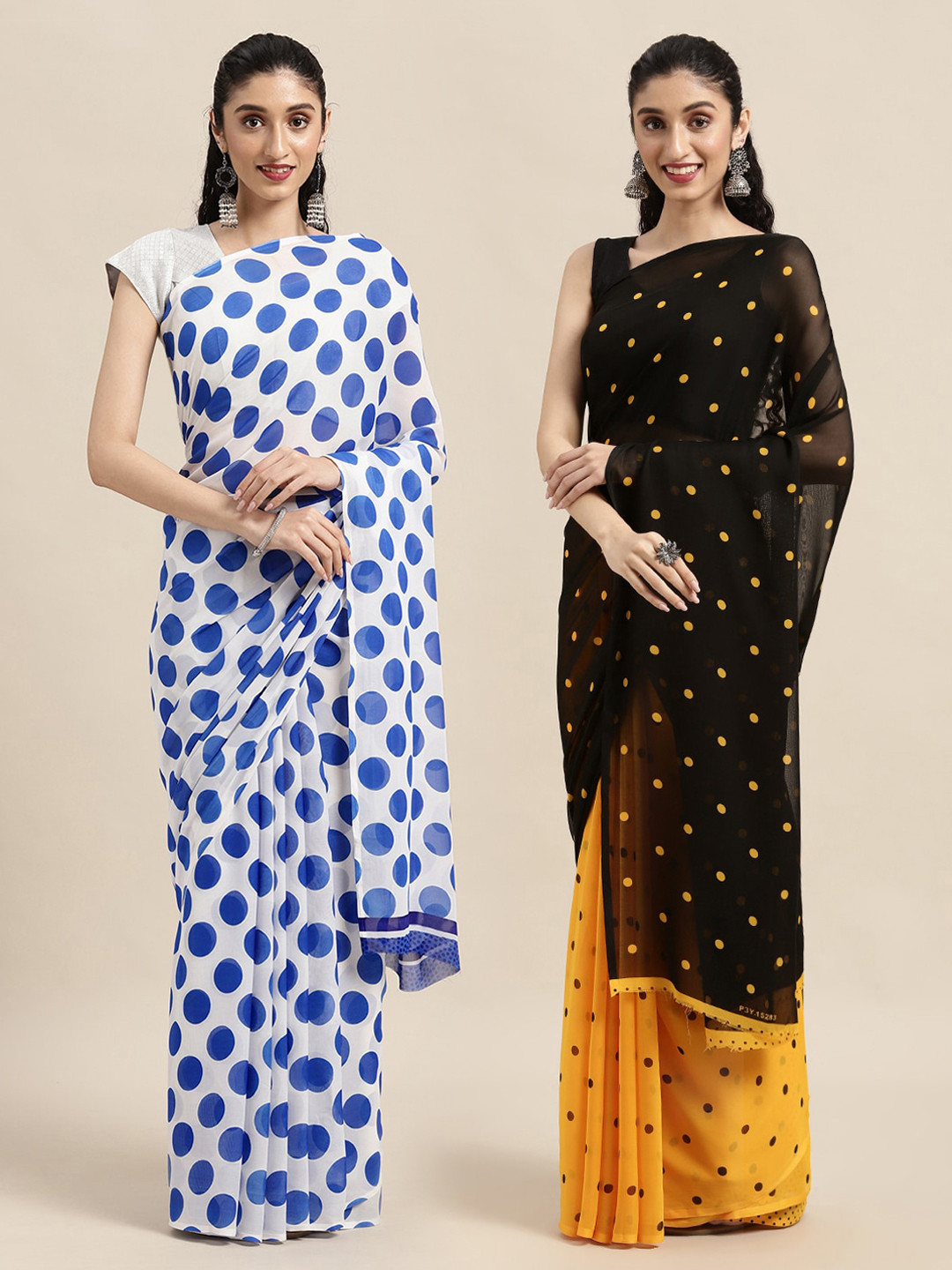 

KALINI White & Blue Saree