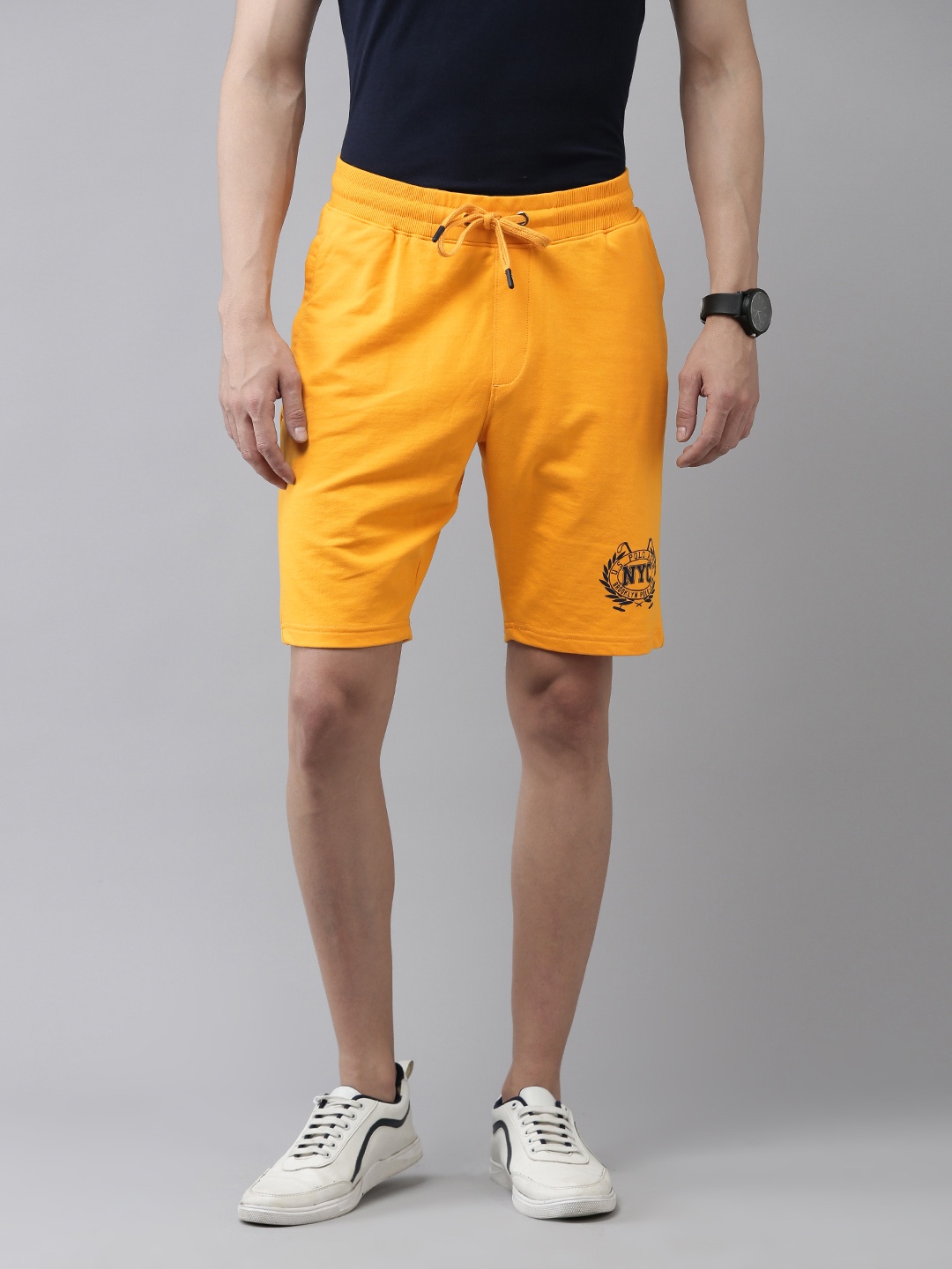 

U.S. Polo Assn. Denim Co. Men Solid Mid Rise Shorts, Mustard