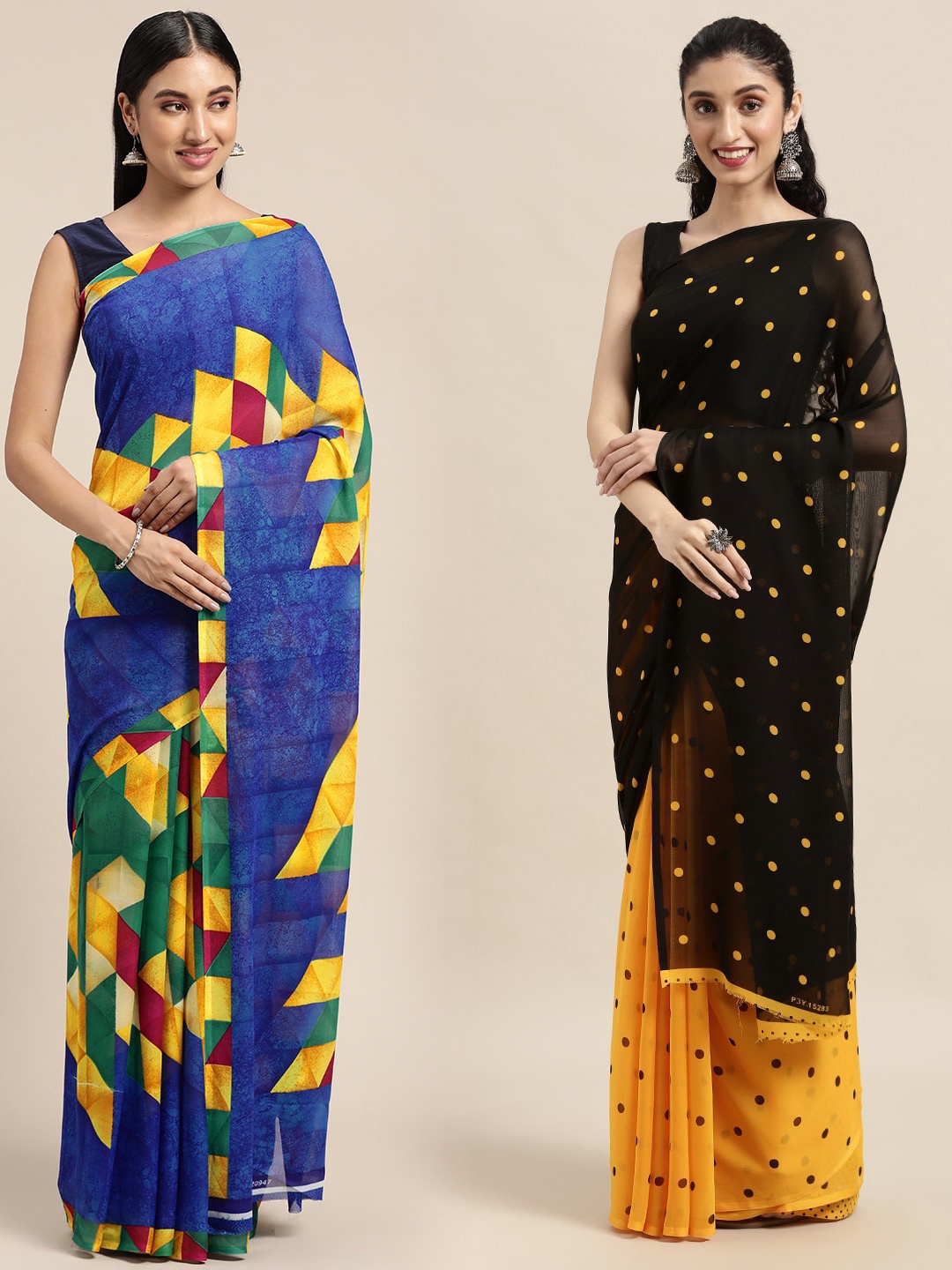 

KALINI Women Pack Of 2 Printed Sarees, Blue