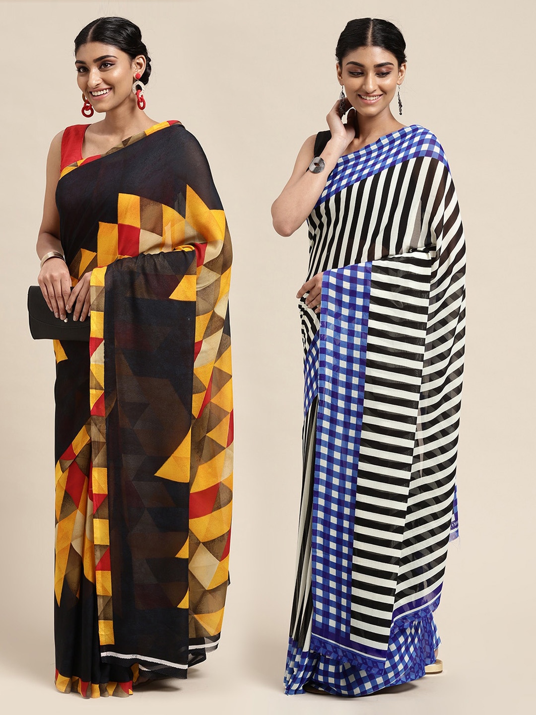 

KALINI Women Pack Of 2 Printed Sarees, Blue