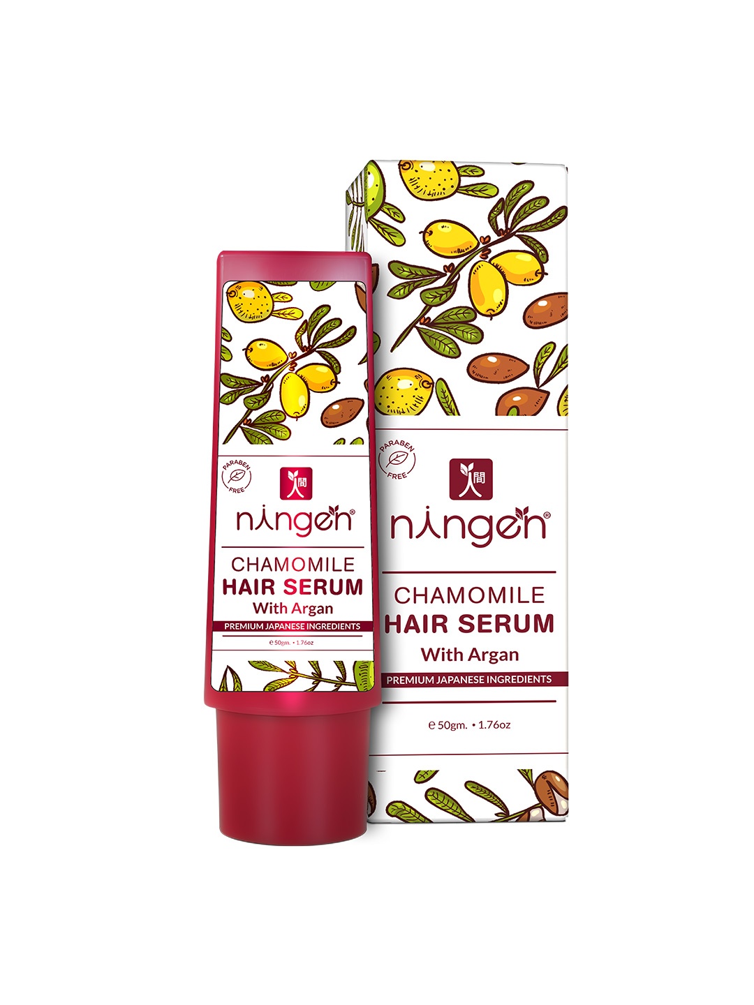 

Ningen Chamomile & Argon Hair Serum For Dandruff Growth & Split Ends 50 ml, Maroon
