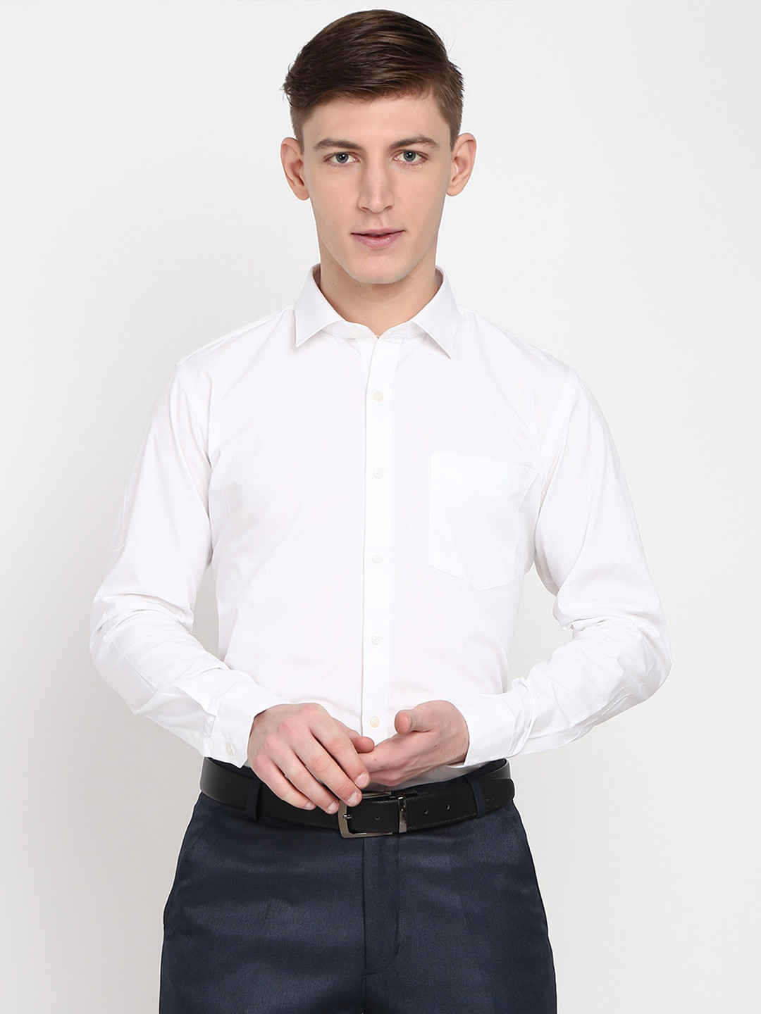 

V-Mart Men White Standard Cotton Formal Shirt