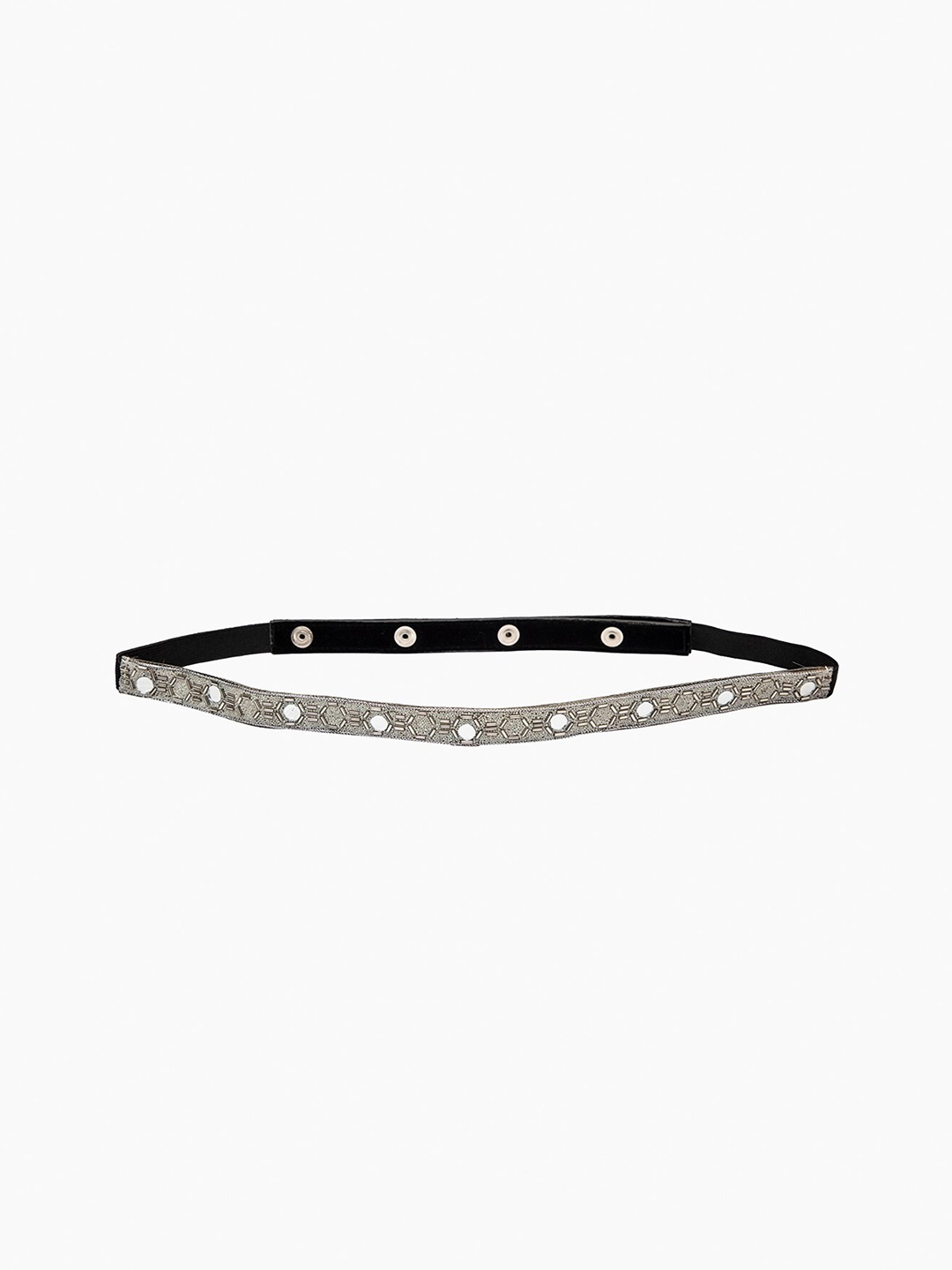 

DEEBACO Women Silver-Toned Mirror Embellished PU Belt