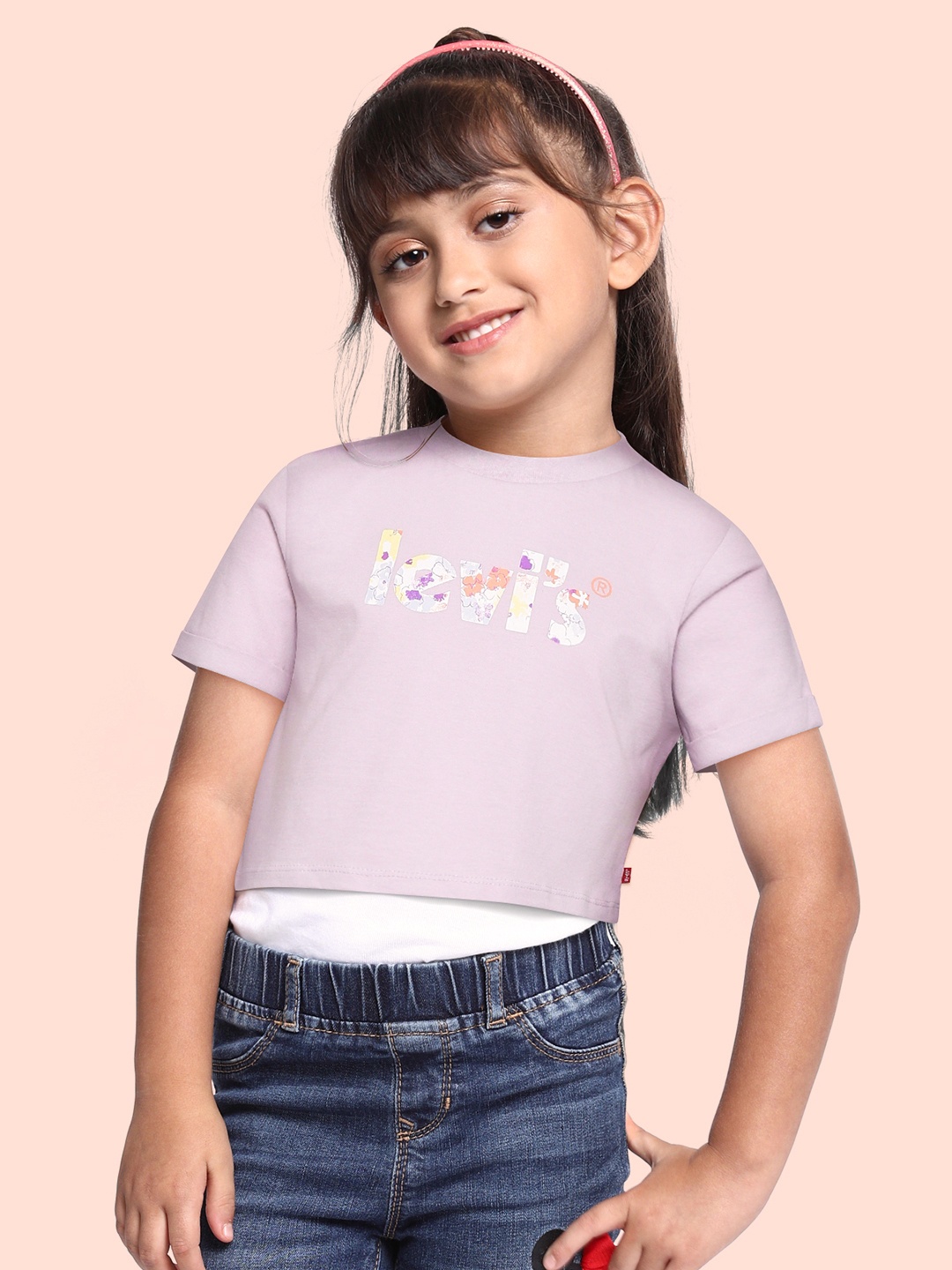 

Levis Girls Lavender Printed Organic Cotton T-shirt