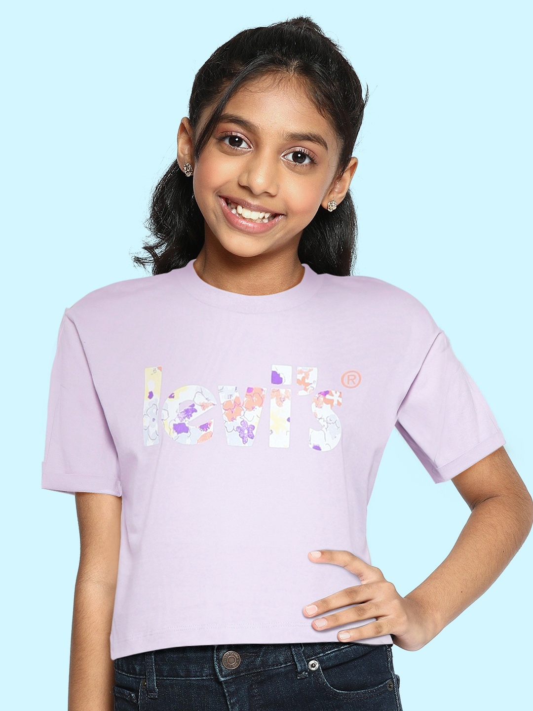 

Levis Girls Lavender Printed Organic Cotton T-shirt
