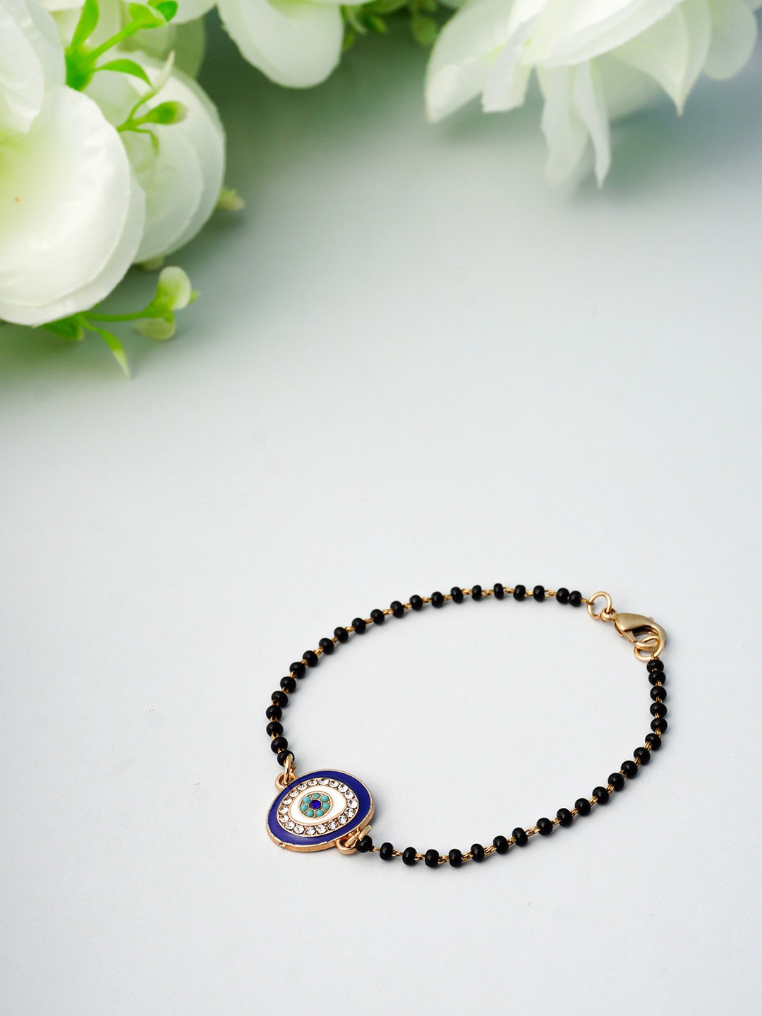 

Ferosh Black Beaded Evil Eye Bracelet Mangalsutra