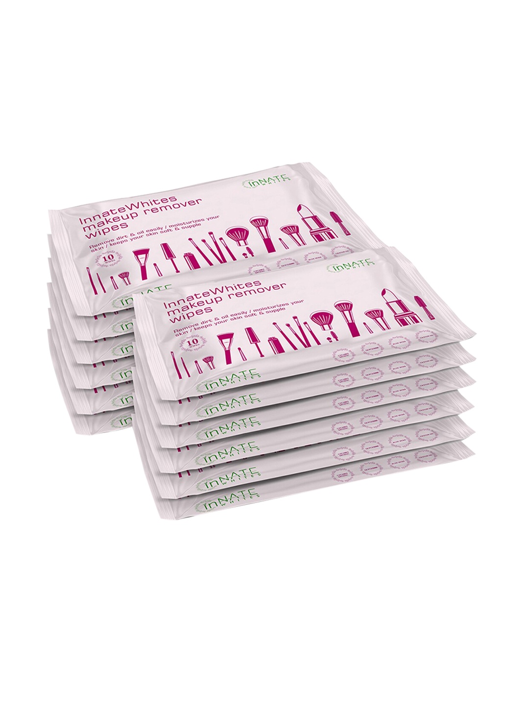 

InnateWhites Pack of 12 Unscented Makeup Remover Wipes 10 Pulls Per Pack, White