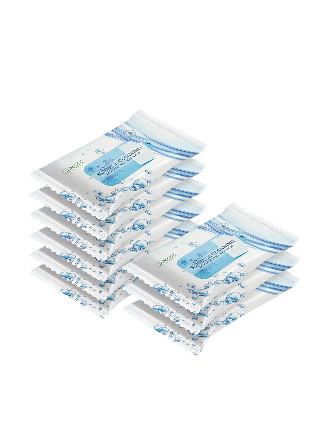 

InnateWhites Set of 9 Odourless Surface Cleaning Disinfectant Wet Wipes - 30 Pulls Each, White
