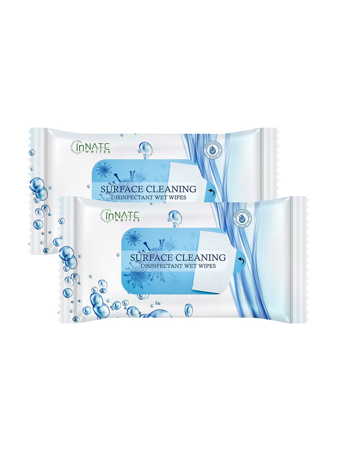 

InnateWhites Set of 2 Odourless Surface Cleaning Disinfectant Wet Wipes - 30 Pulls Each, Blue